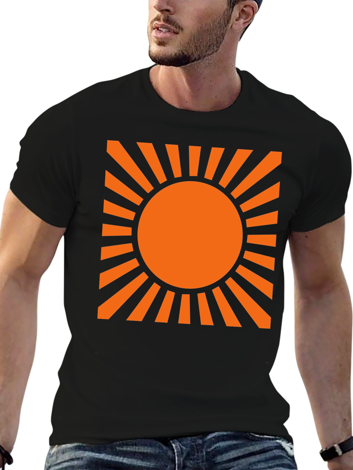 Rising Sun Graphic Tee - Black Cotton Blend