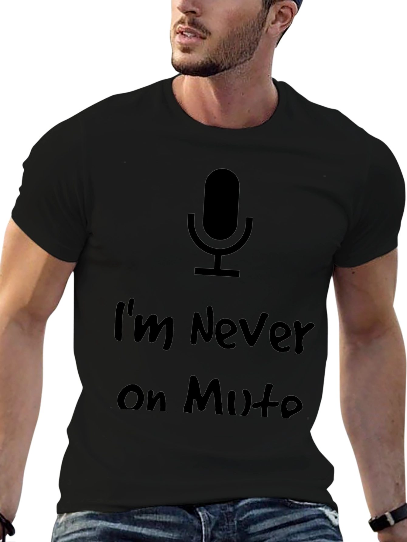 Im Never on Mute Black Graphic Tee