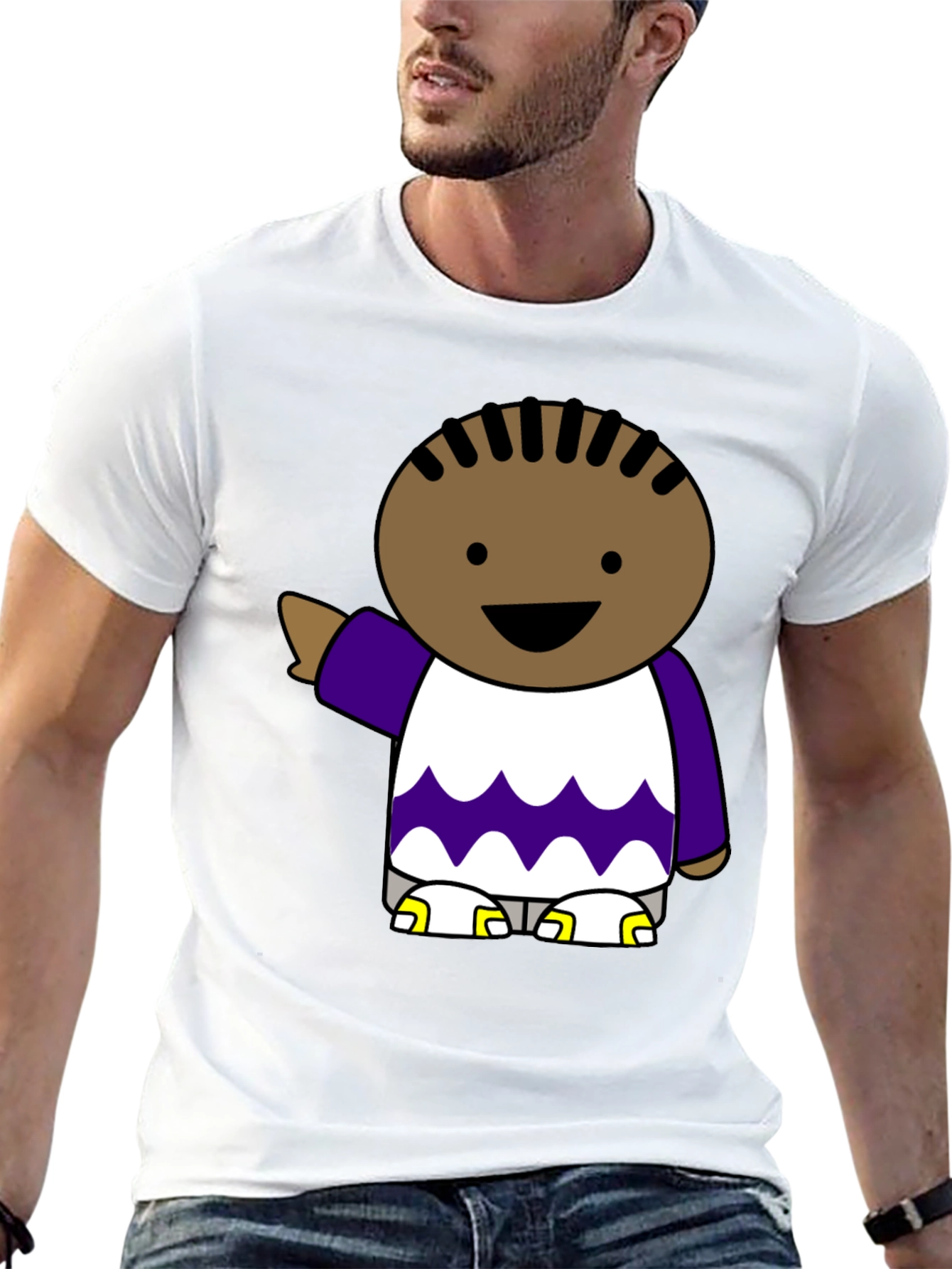 Cartoon Character Black T-Shirt