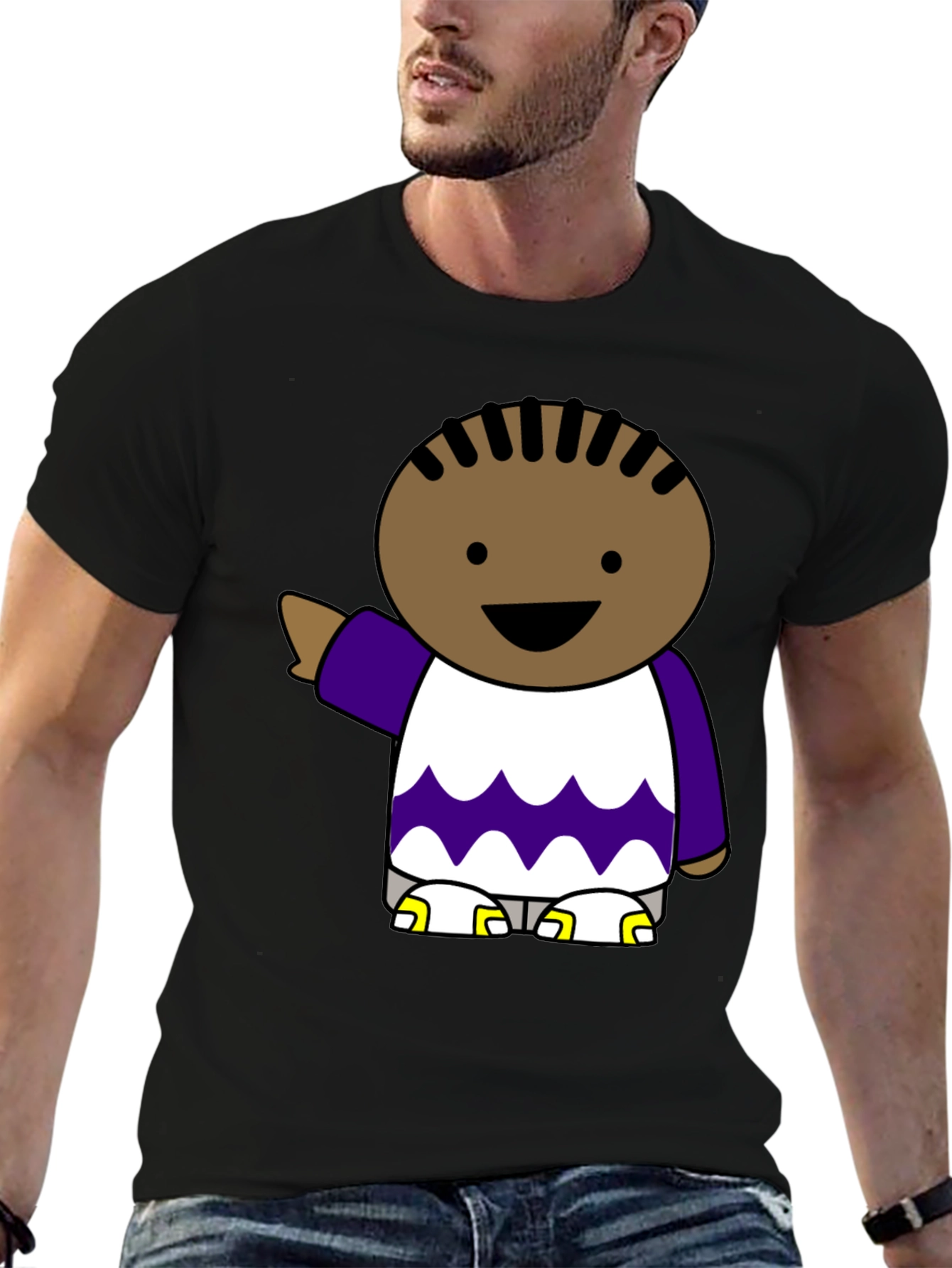 Cartoon Character Black T-Shirt