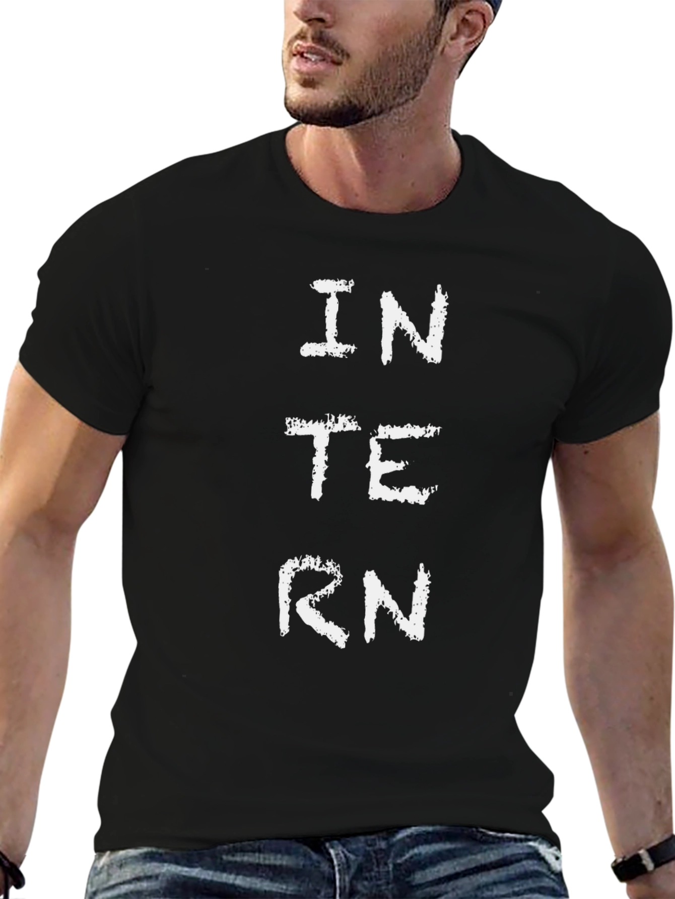 Intern T-Shirt - Black Graphic Tee