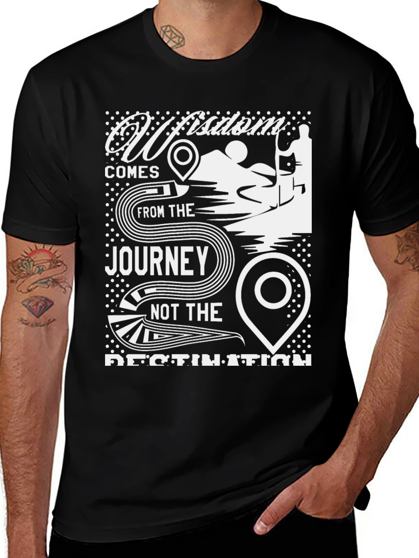 Wisdom Journey Graphic T-Shirt - Black