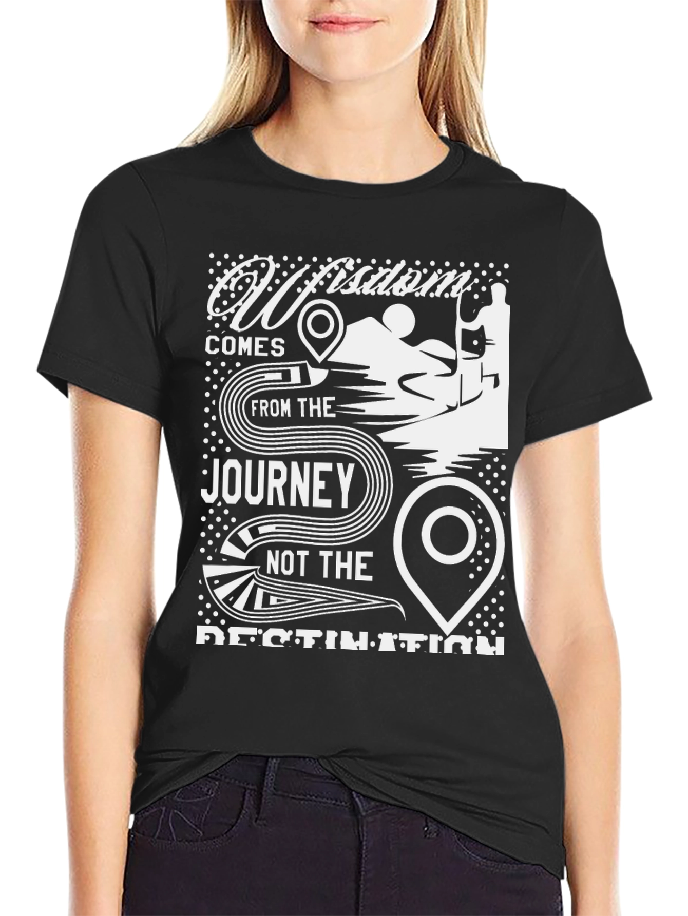 Wisdom Journey Graphic T-Shirt - Black