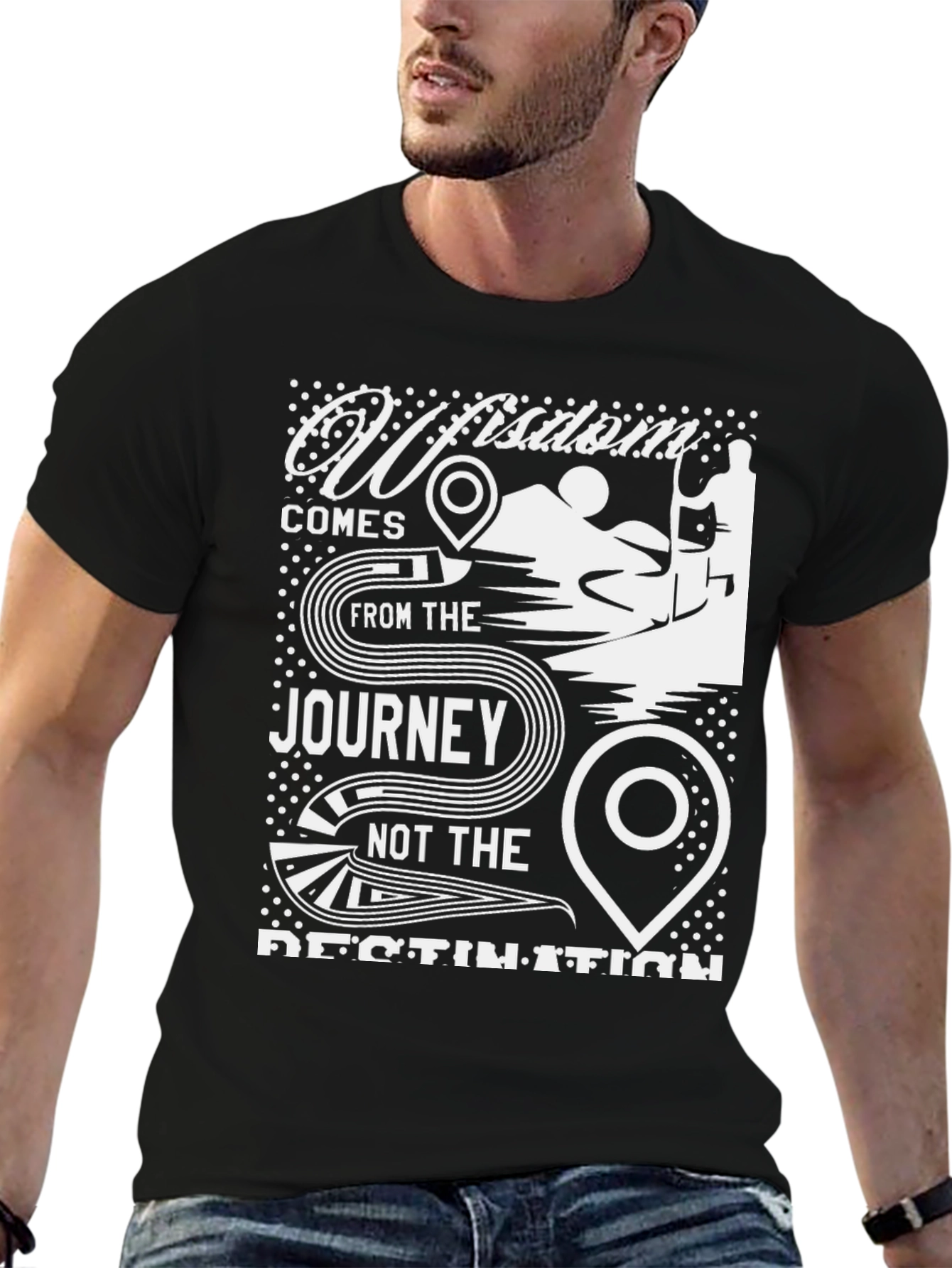Wisdom Journey Graphic T-Shirt - Black