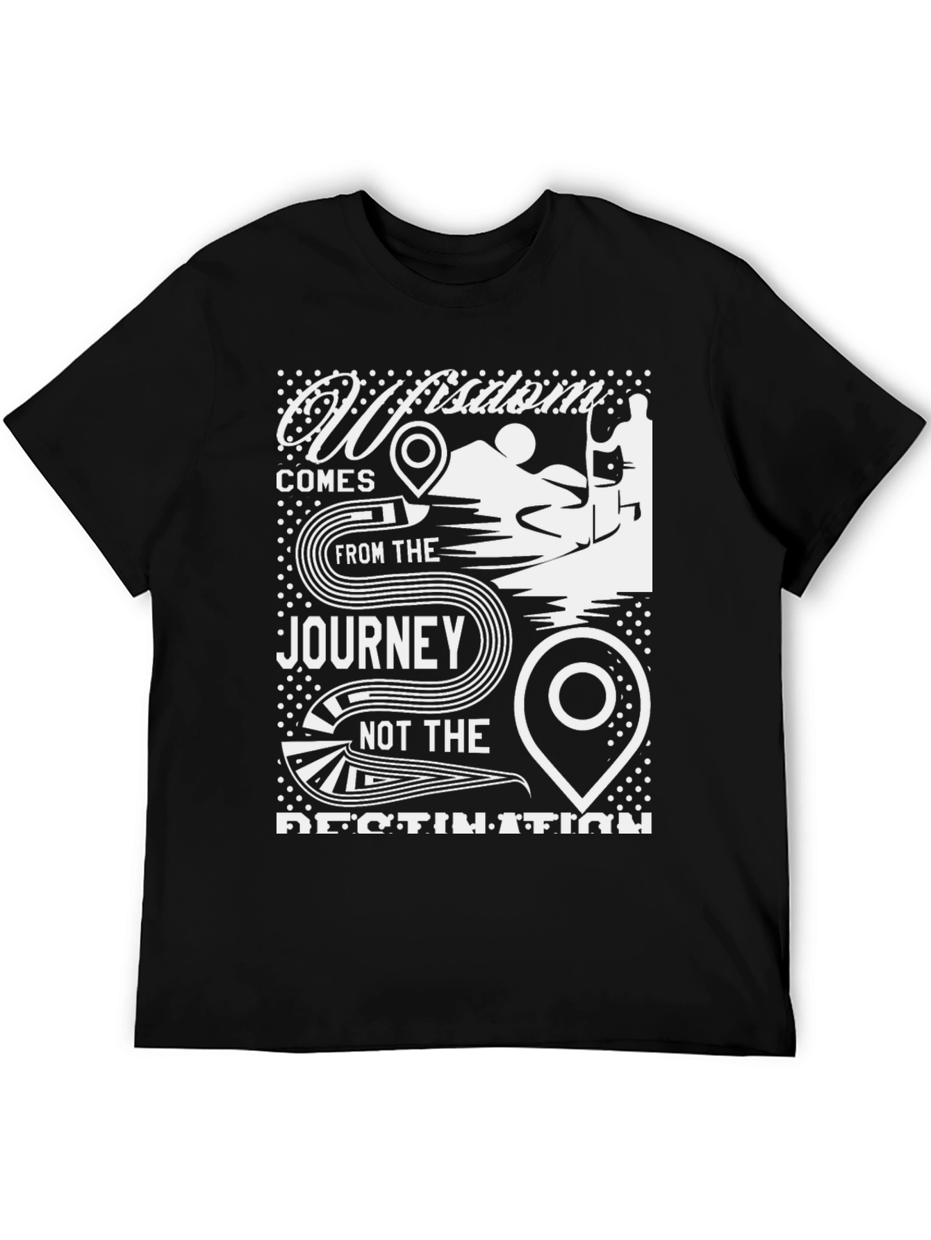 Wisdom Journey Graphic T-Shirt - Black