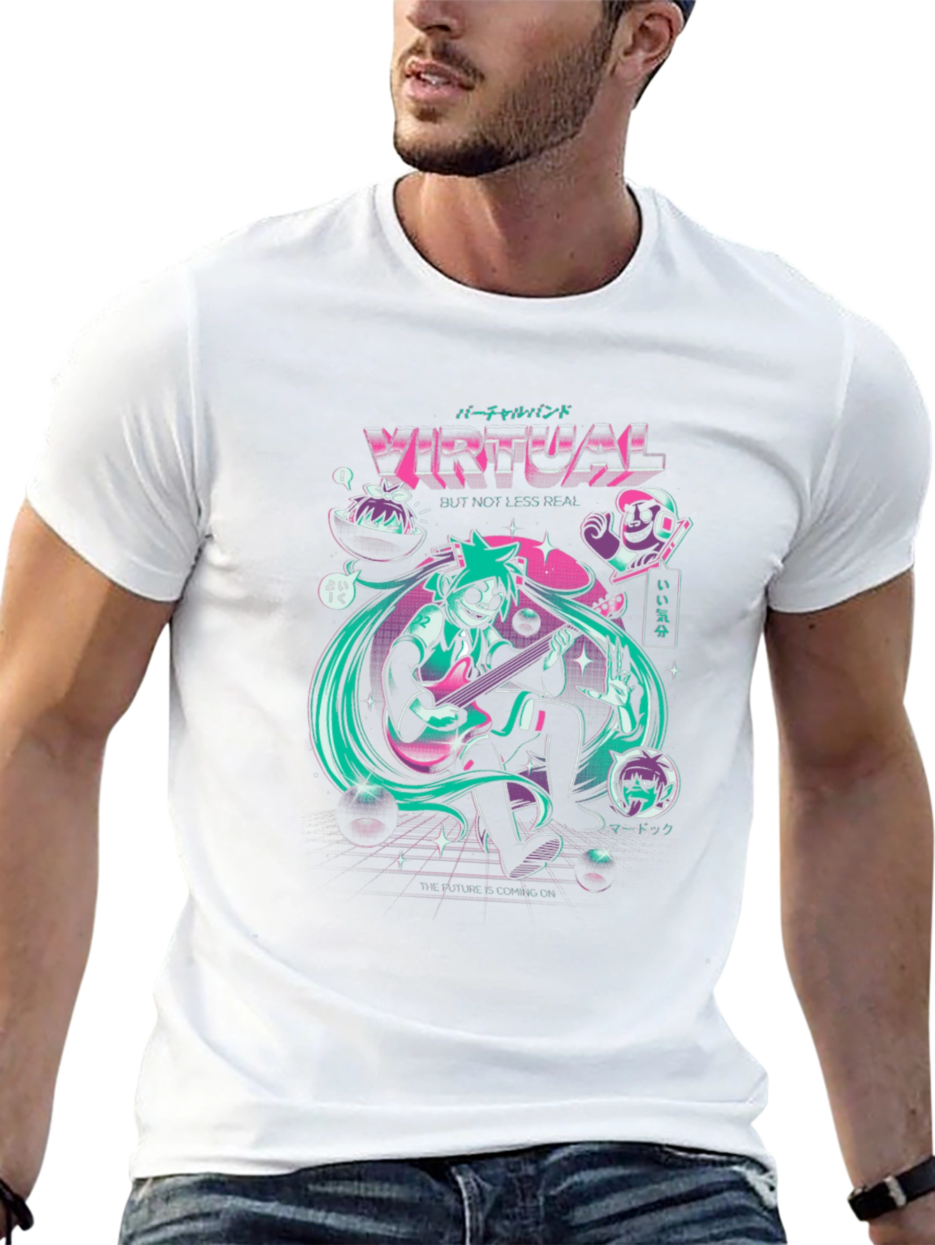 Virtual Band Graphic Tee - Unisex Black T-Shirt