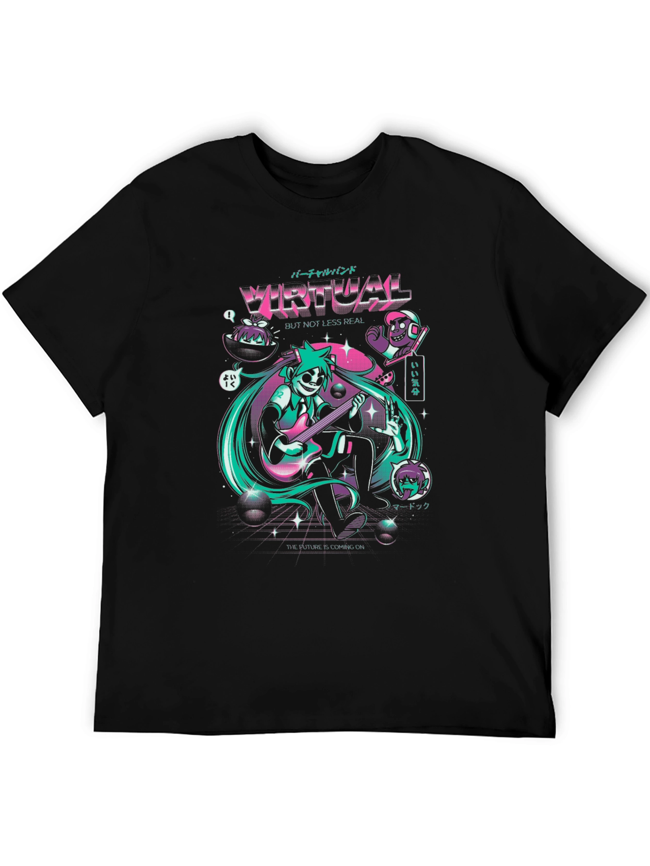 Virtual Band Graphic Tee - Unisex Black T-Shirt