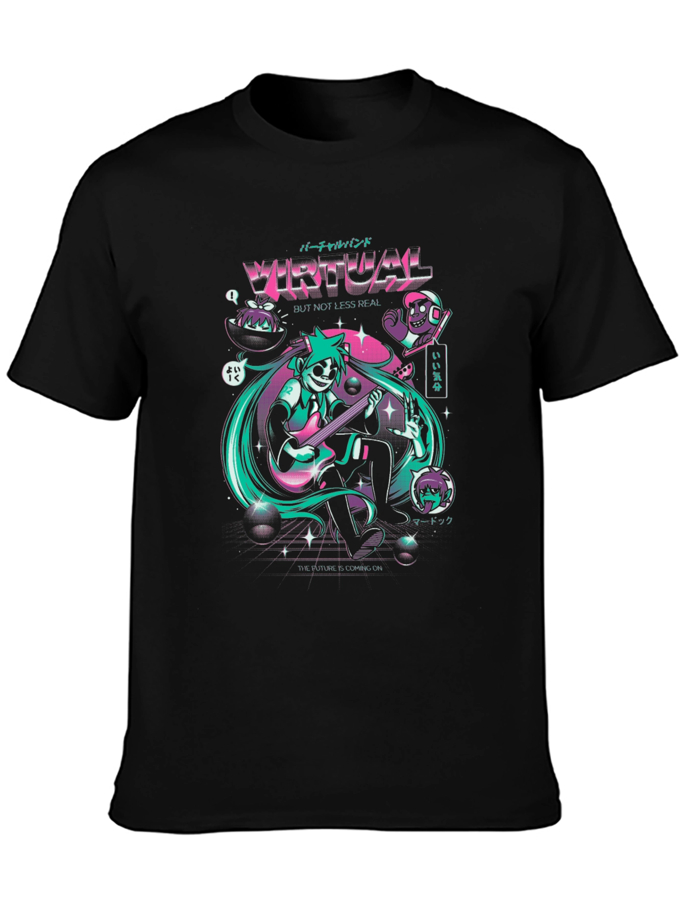 Virtual Band Graphic Tee - Unisex Black T-Shirt