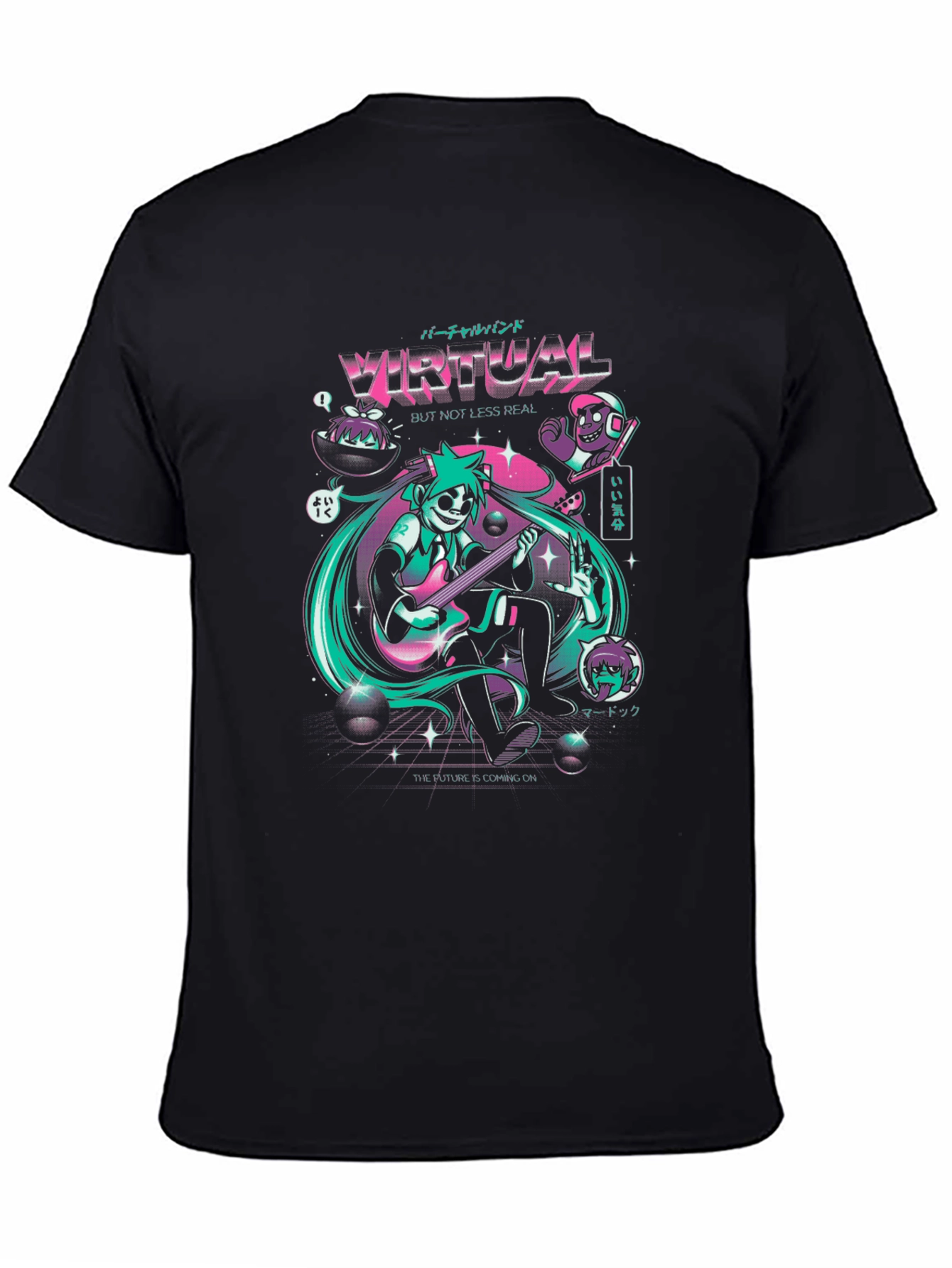 Virtual Band Graphic Tee - Unisex Black T-Shirt