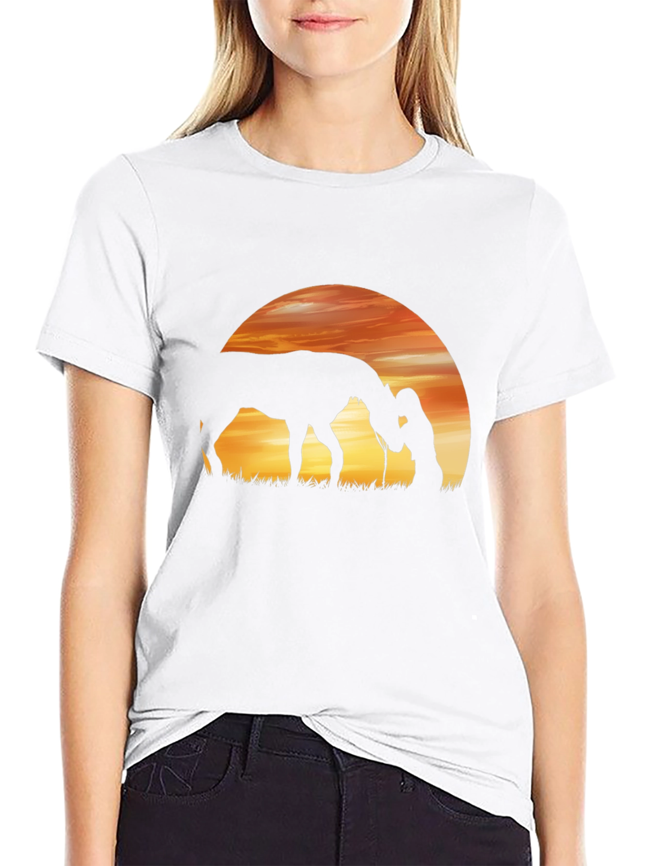 Sunset Horse & Woman Graphic Tee