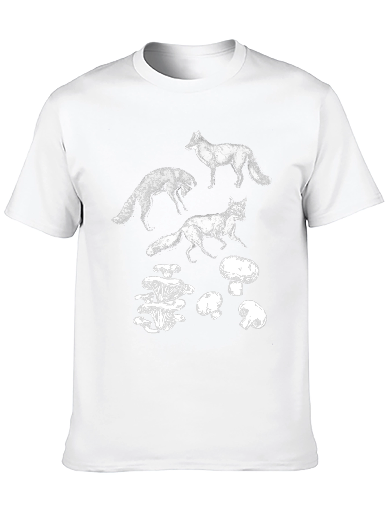 Fox and Mushroom Graphic T-Shirt