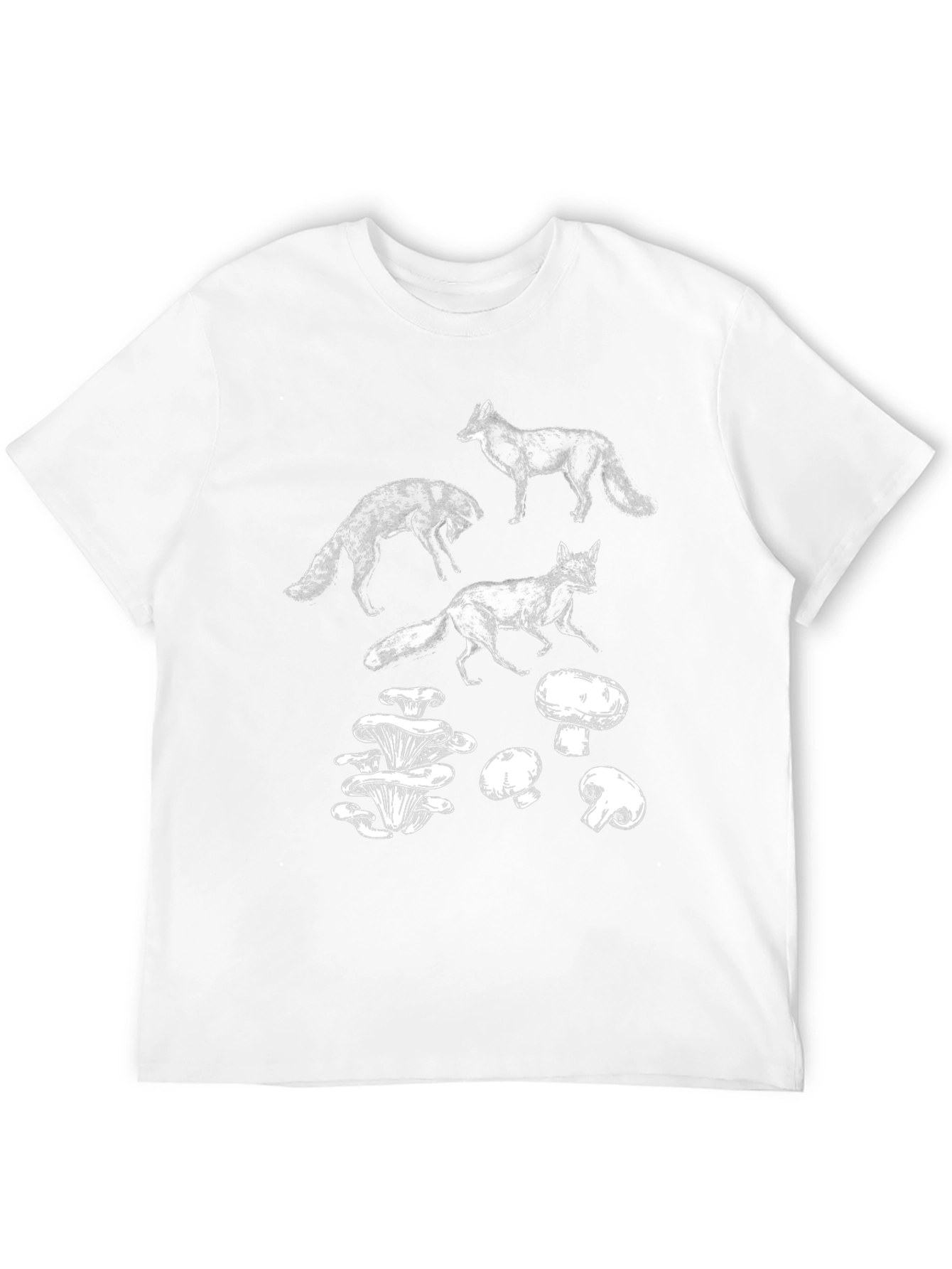 Fox and Mushroom Graphic T-Shirt