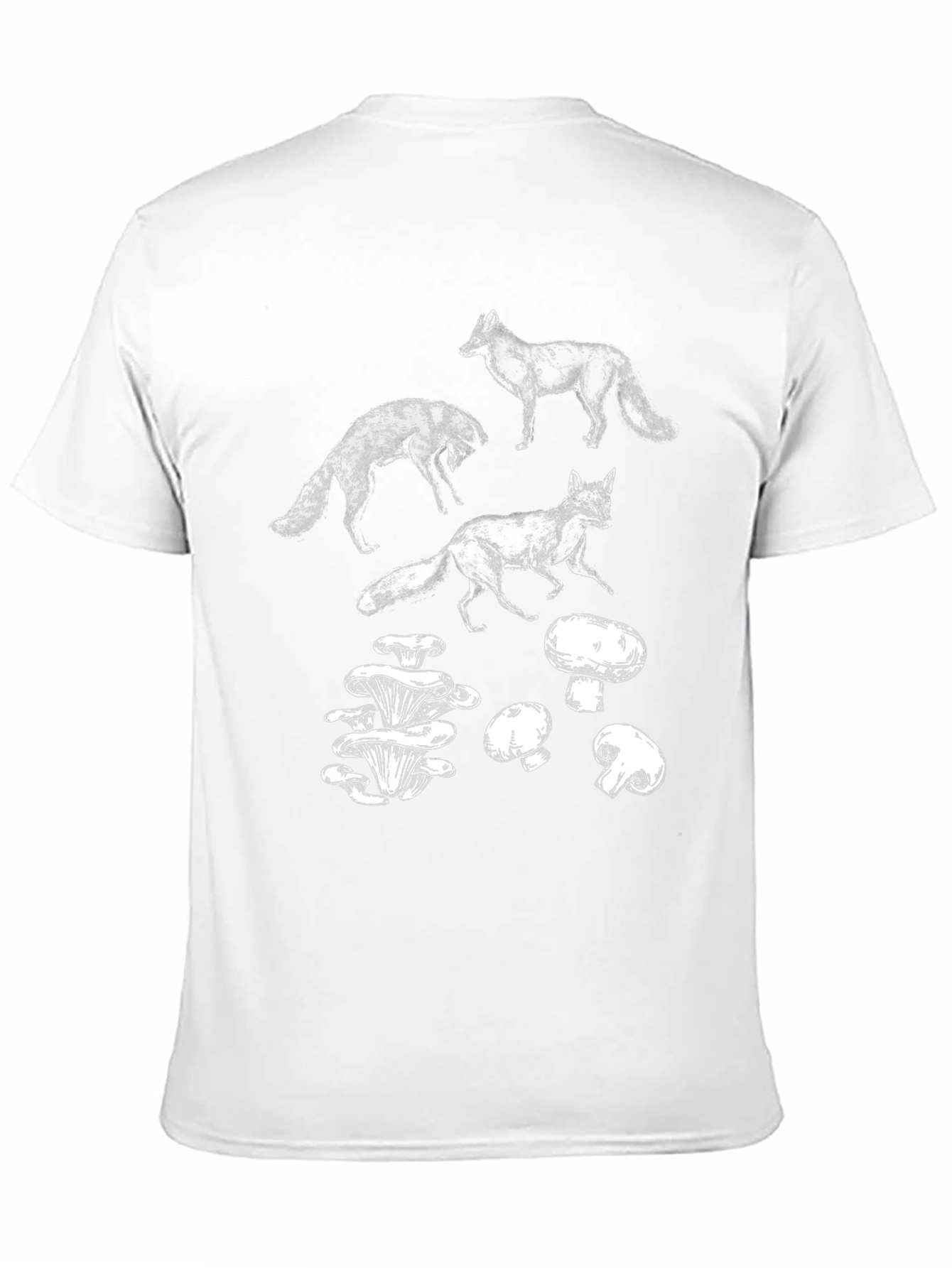 Fox and Mushroom Graphic T-Shirt