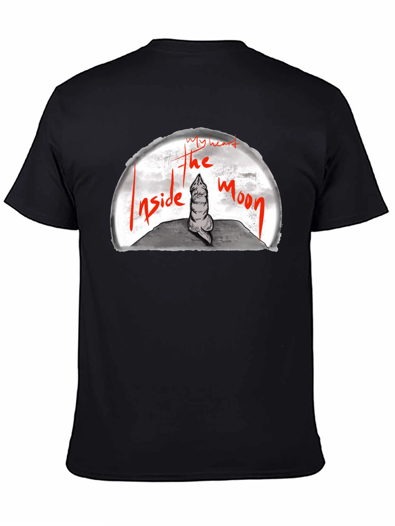 My Heart Inside the Moon Graphic Tee - Black