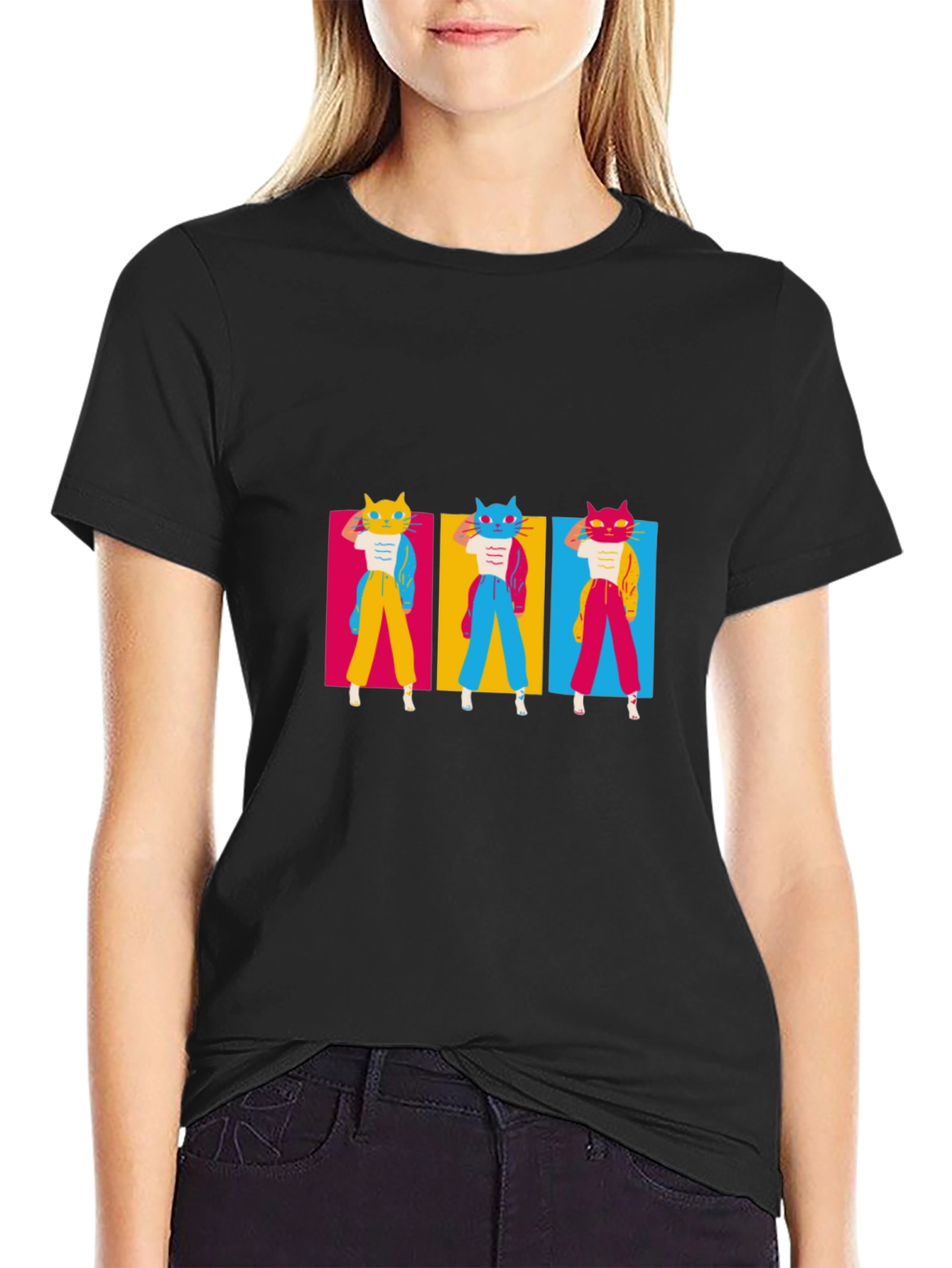 Funky Cat Pop Art T-Shirt