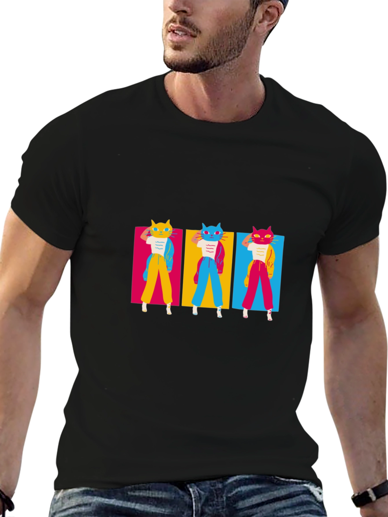 Funky Cat Pop Art T-Shirt