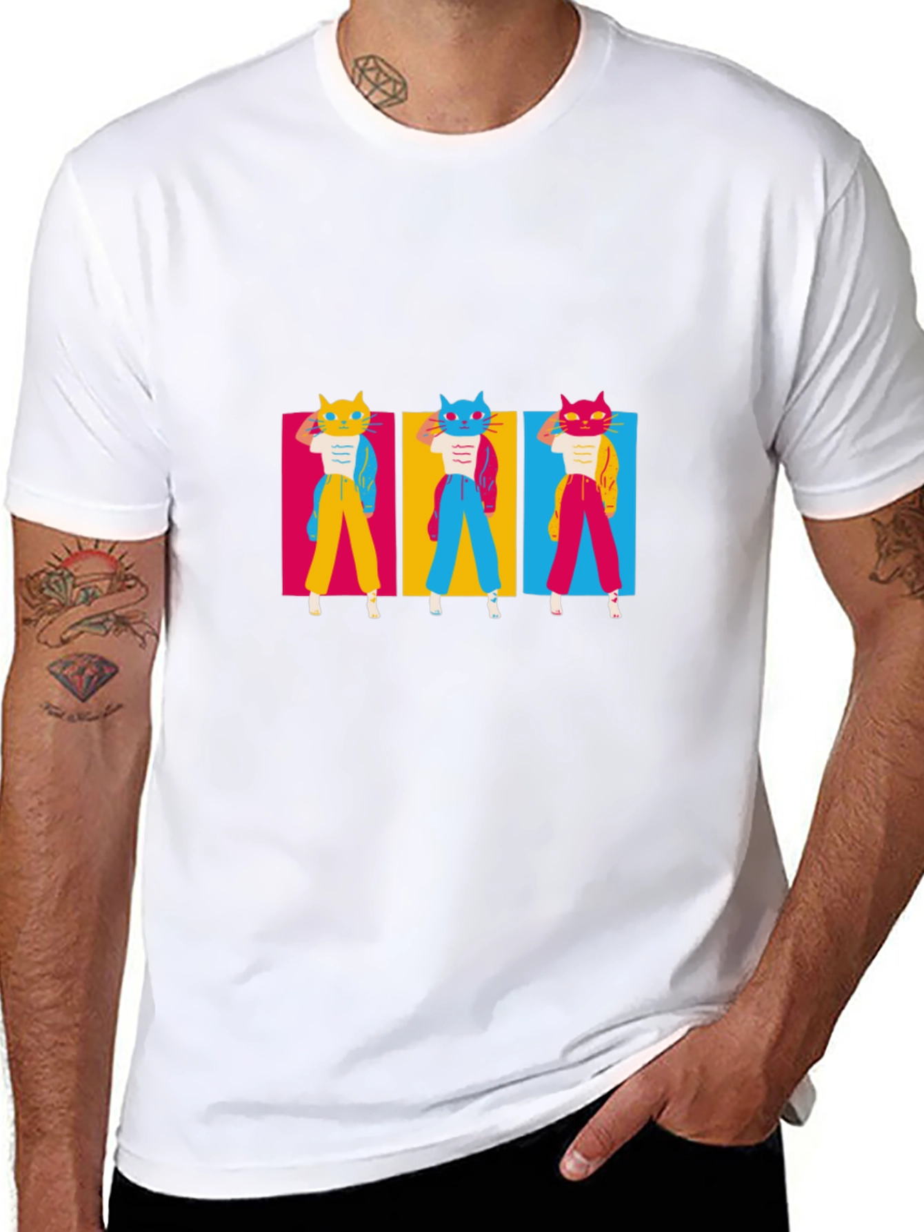 Funky Cat Pop Art T-Shirt