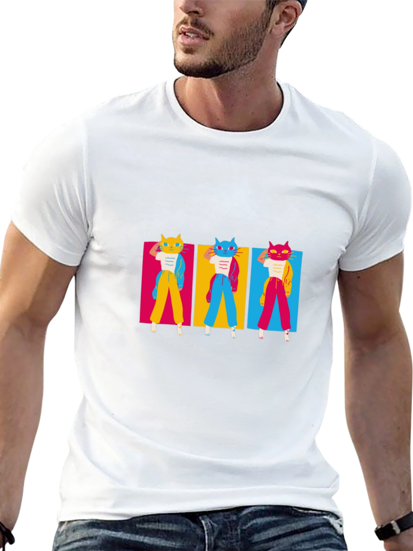 Funky Cat Pop Art T-Shirt