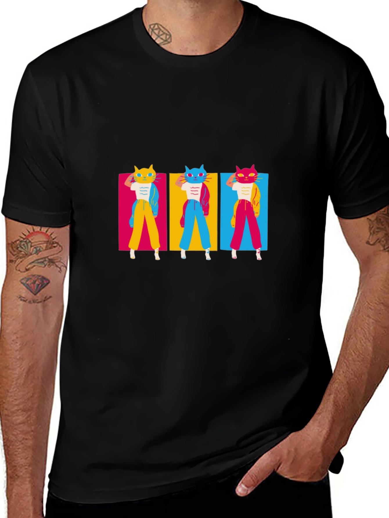Funky Cat Pop Art T-Shirt