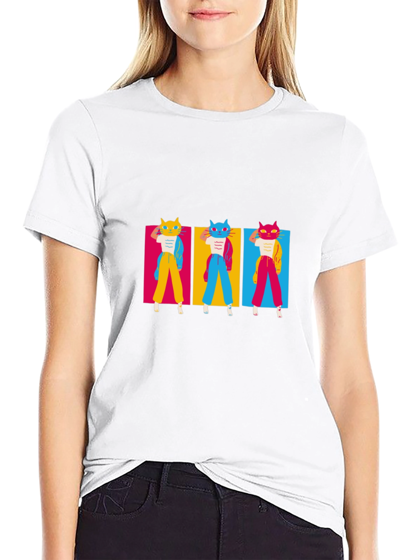 Funky Cat Pop Art T-Shirt