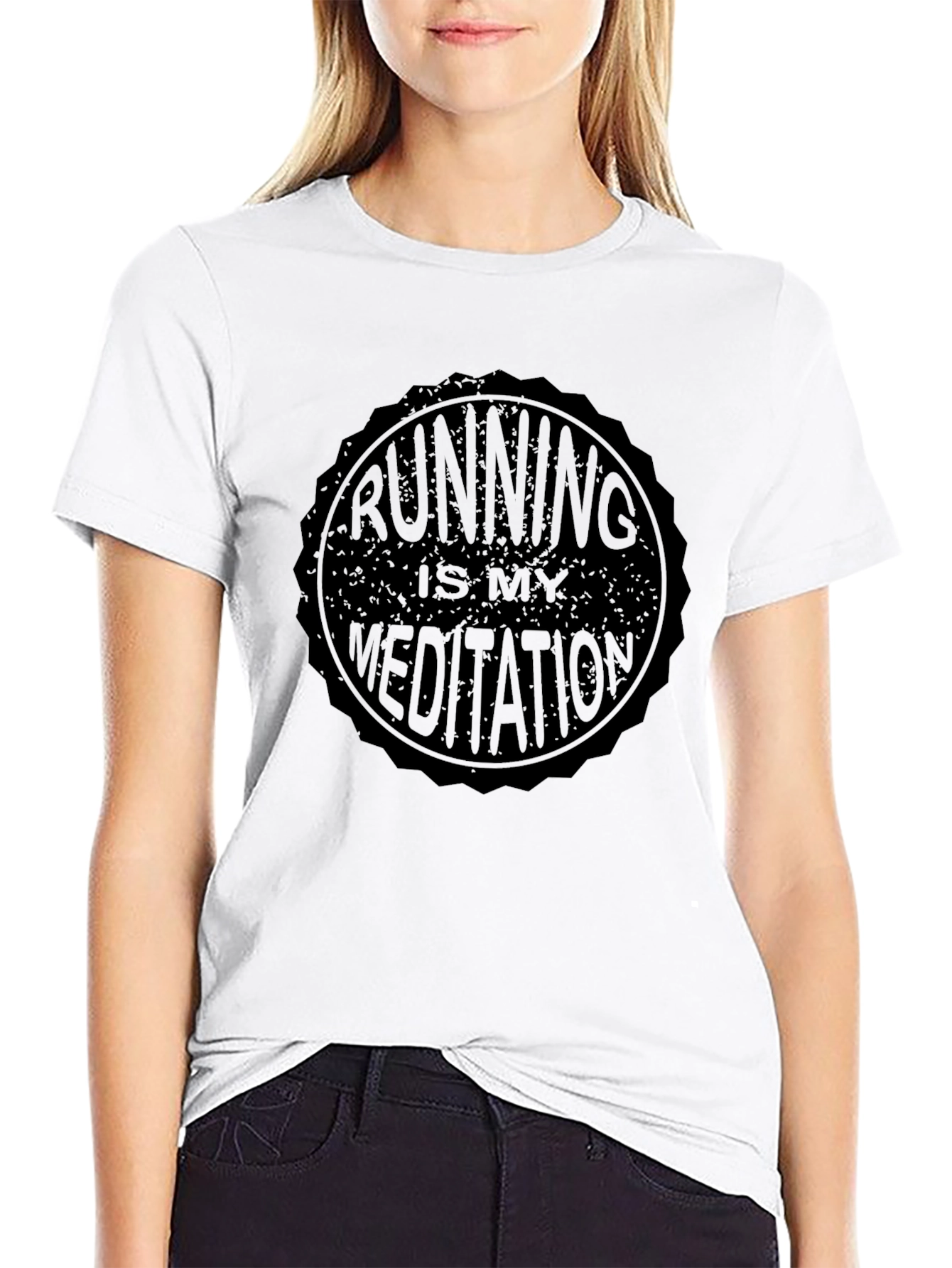 Running Is My Meditation - Mens Black T-Shirt