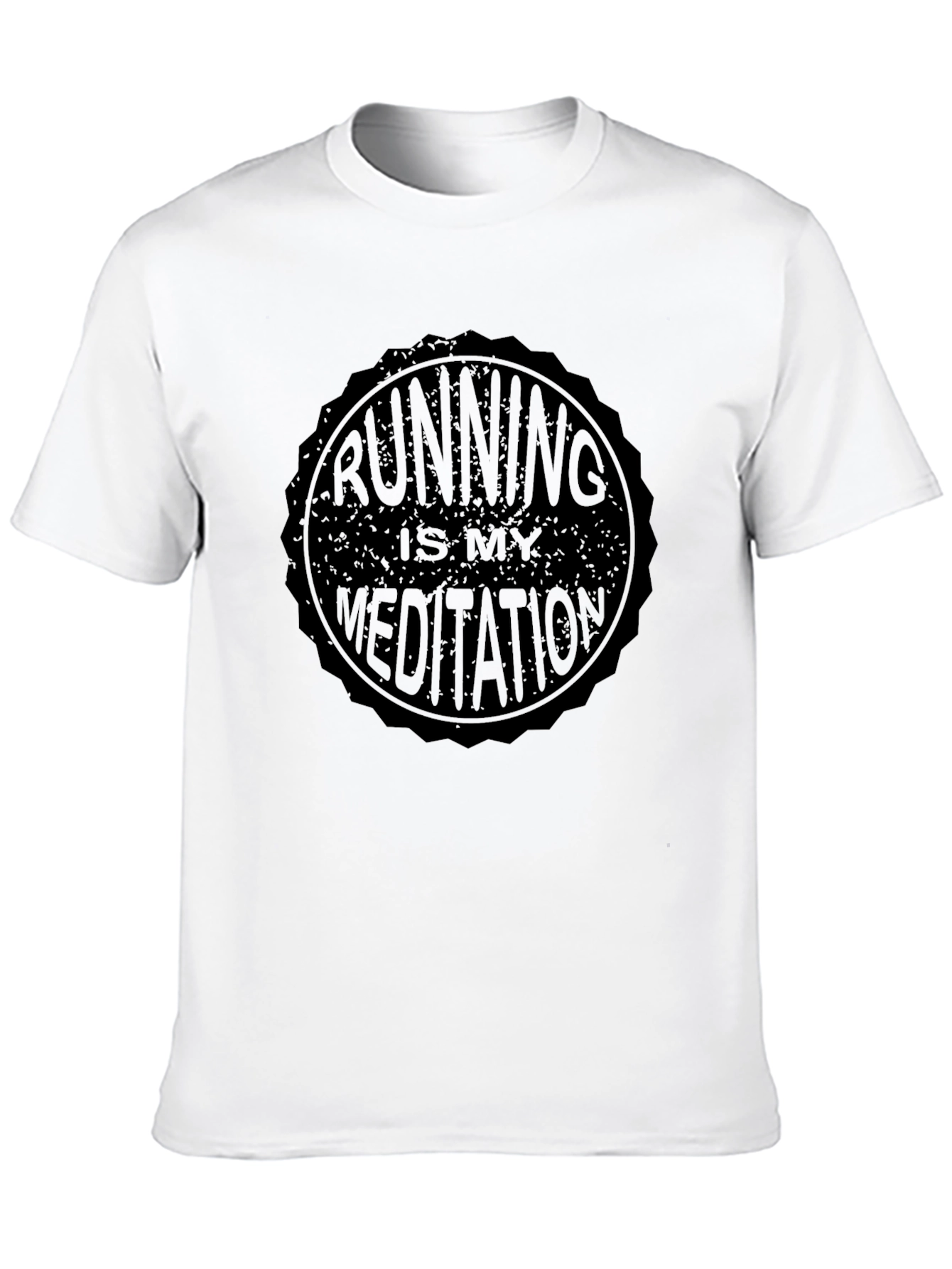 Running Is My Meditation - Mens Black T-Shirt