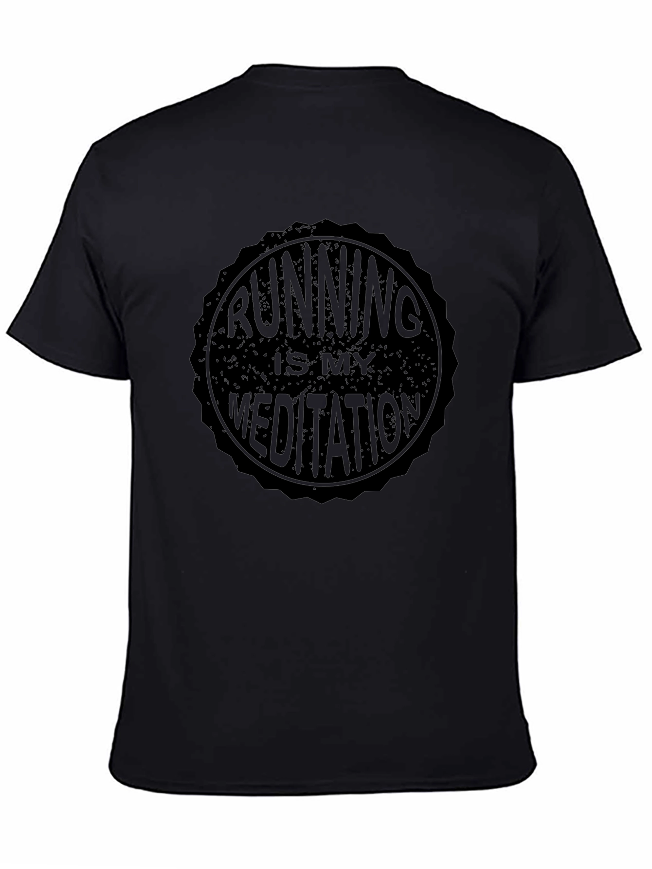Running Is My Meditation - Mens Black T-Shirt