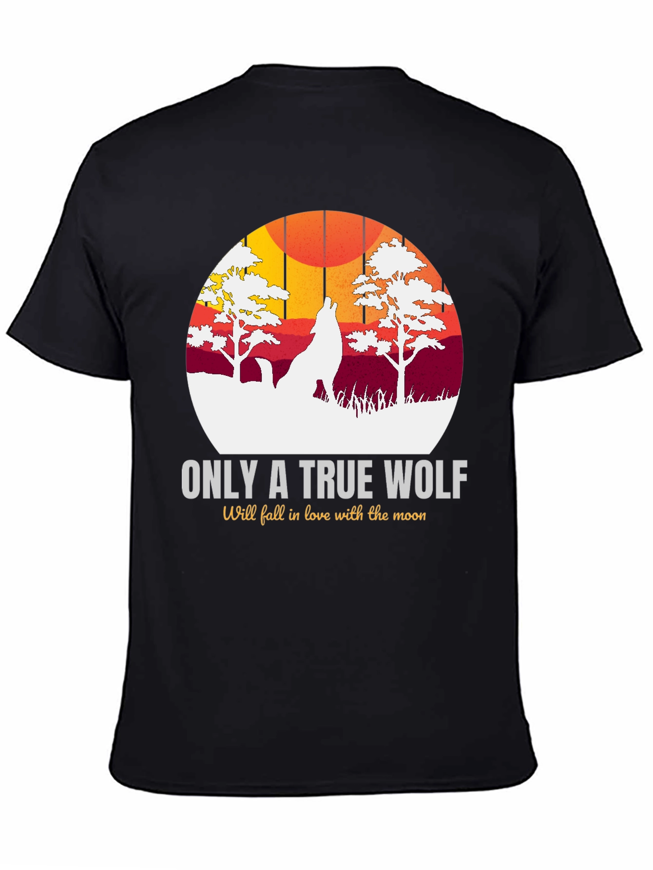 True Wolf Moon Graphic Tee - Black