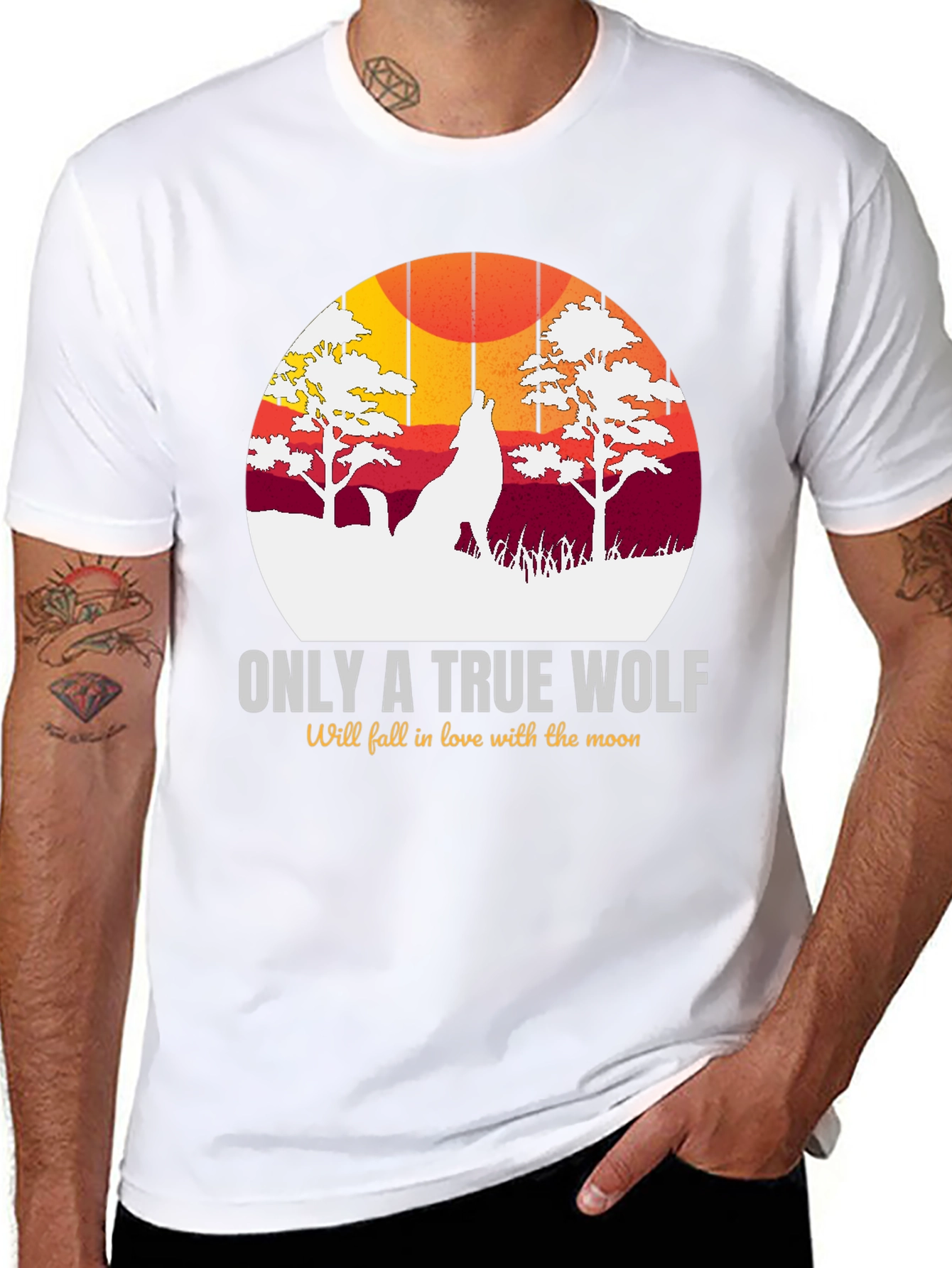 True Wolf Moon Graphic Tee - Black