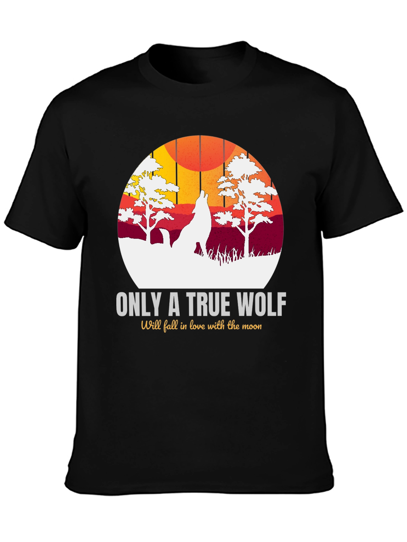 True Wolf Moon Graphic Tee - Black