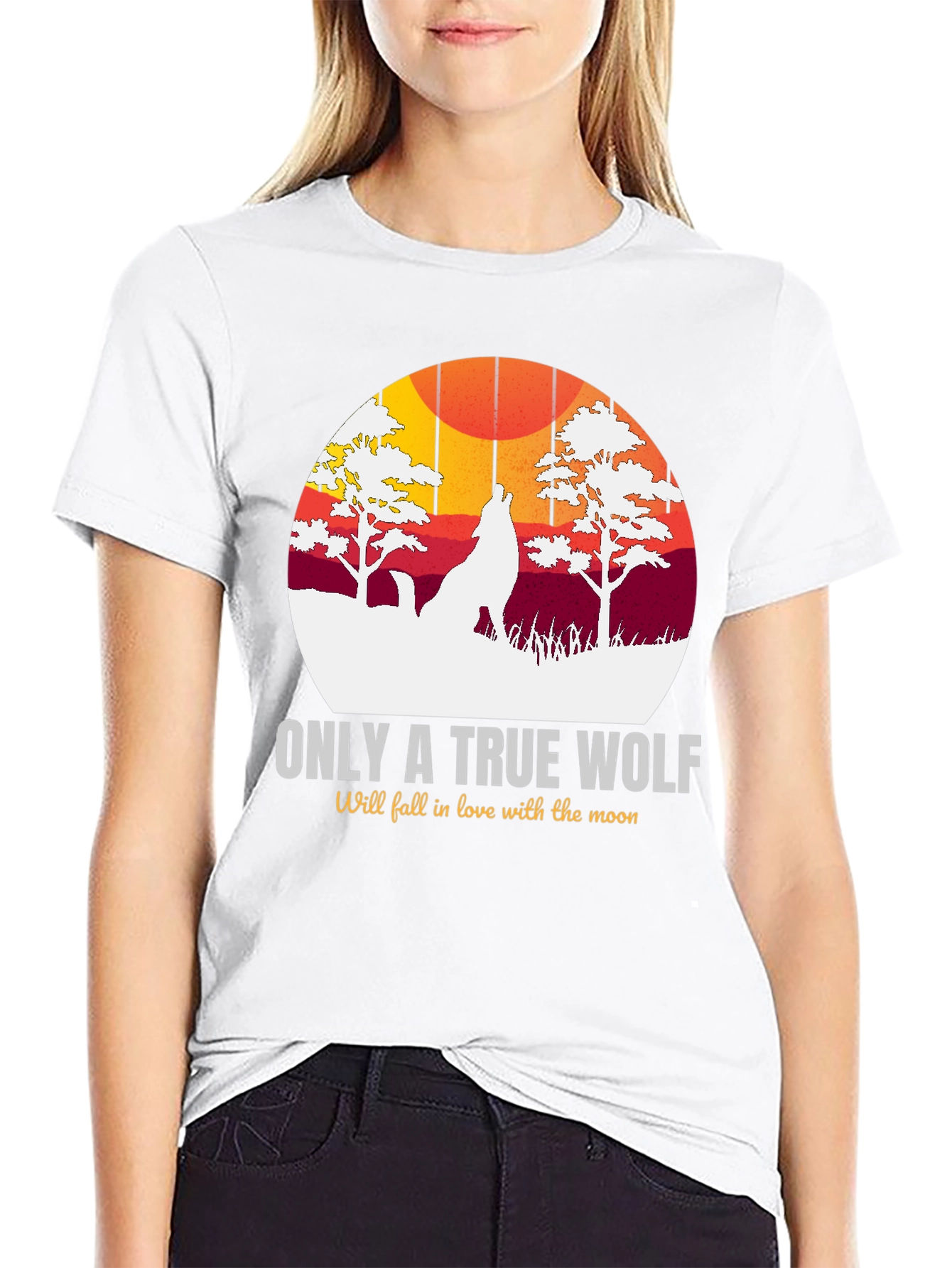 True Wolf Moon Graphic Tee - Black