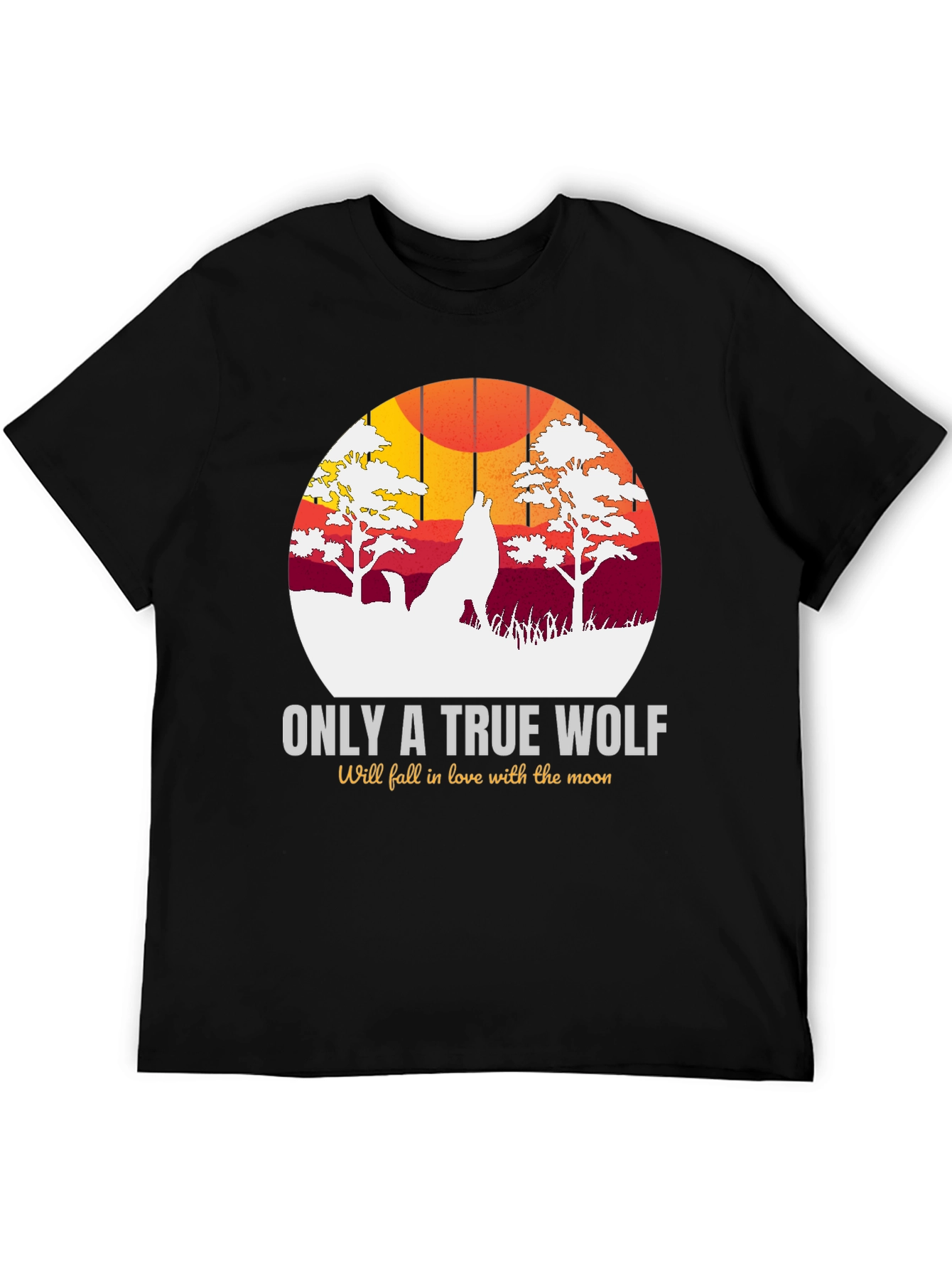 True Wolf Moon Graphic Tee - Black