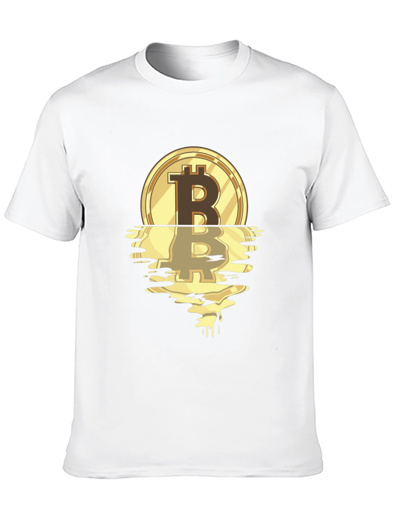 Bitcoin Melting Gold Coin Graphic T-Shirt