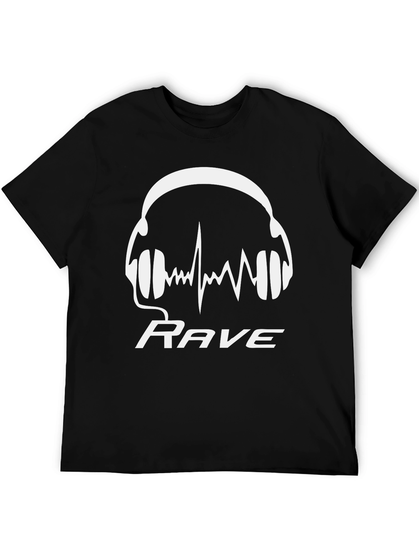 Rave Headphones Graphic Tee - Black