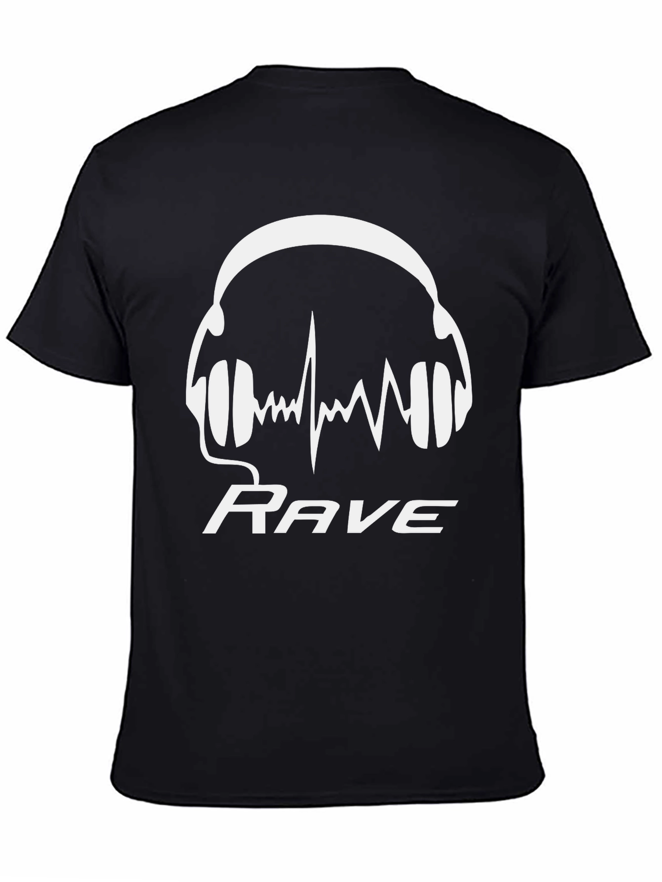 Rave Headphones Graphic Tee - Black
