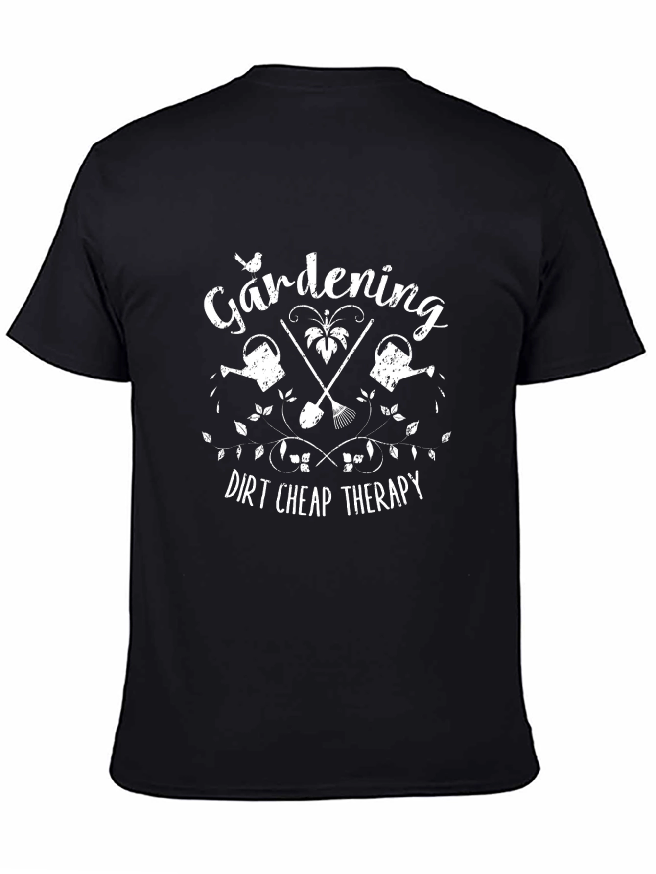 Gardening Dirt Cheap Therapy Black Cotton Tee