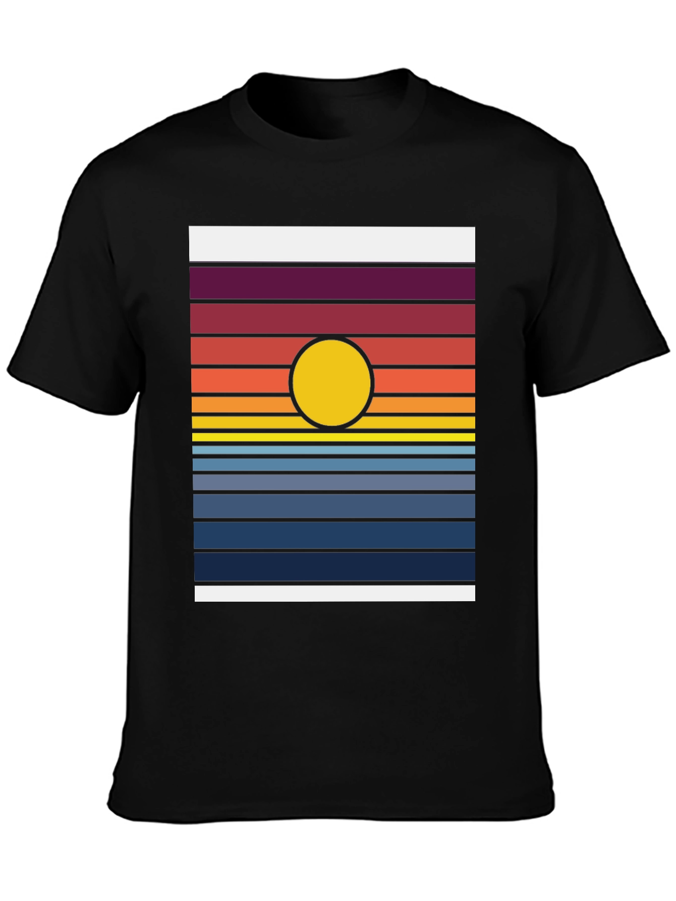 Retro Sunset Striped Graphic Tee