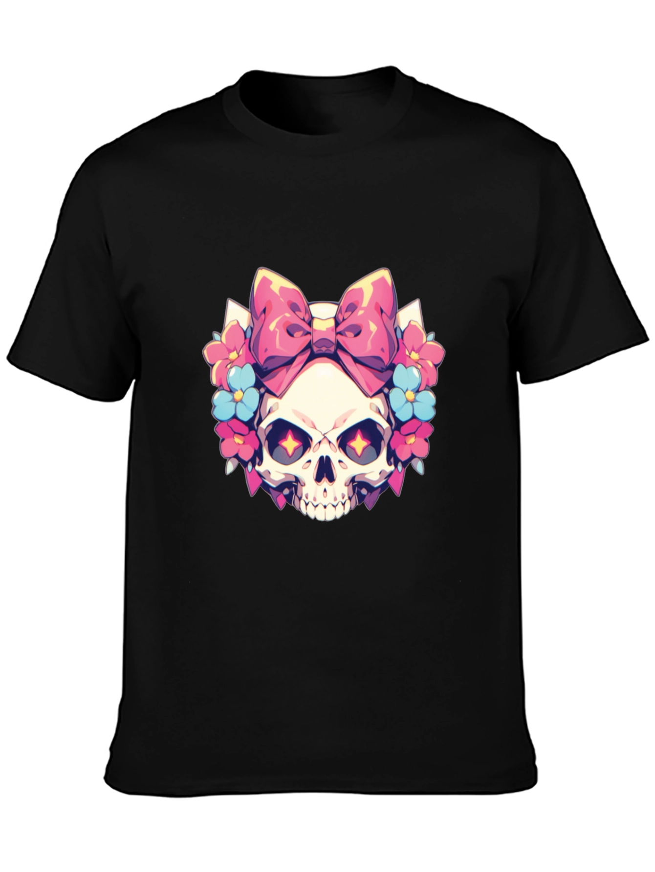 Skull & Bow T-Shirt - Gothic Style