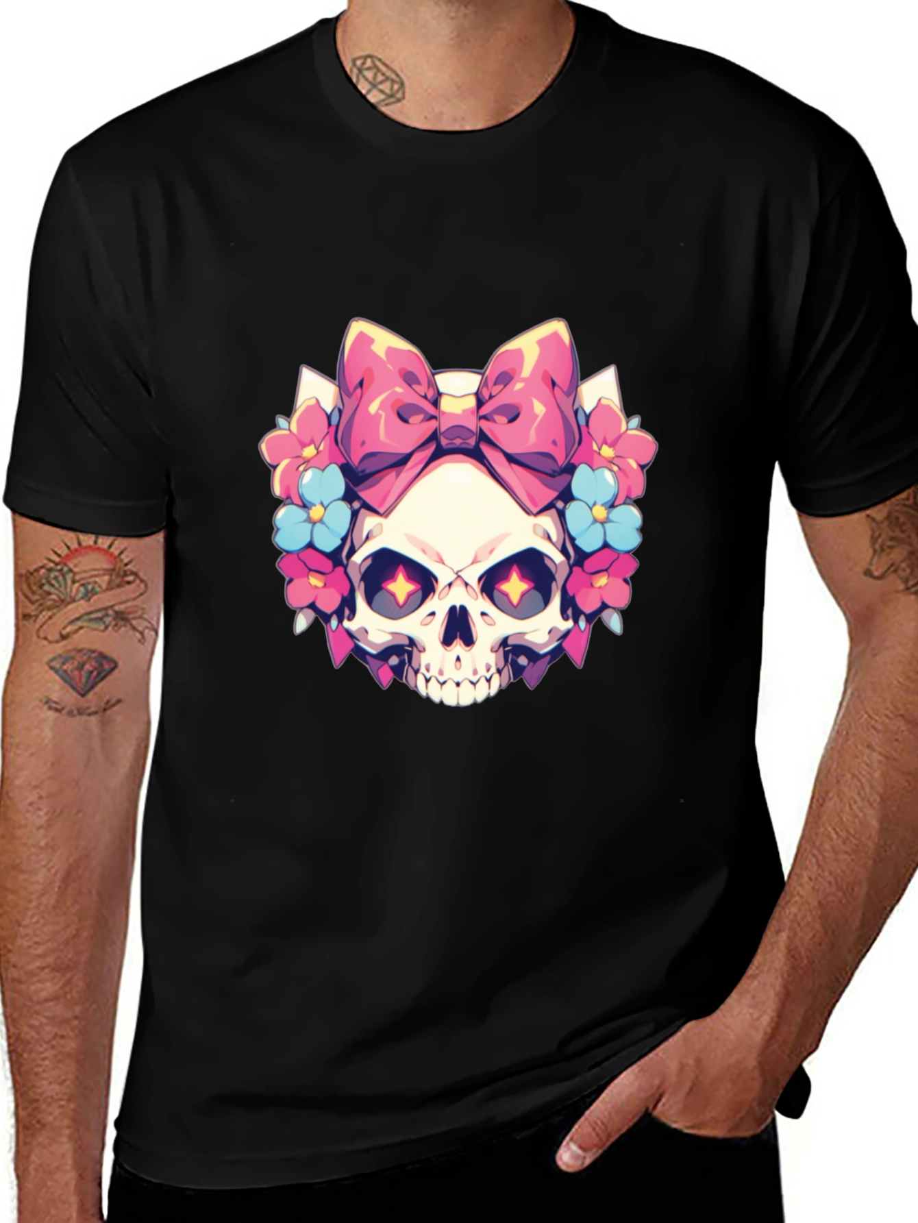 Skull & Bow T-Shirt - Gothic Style