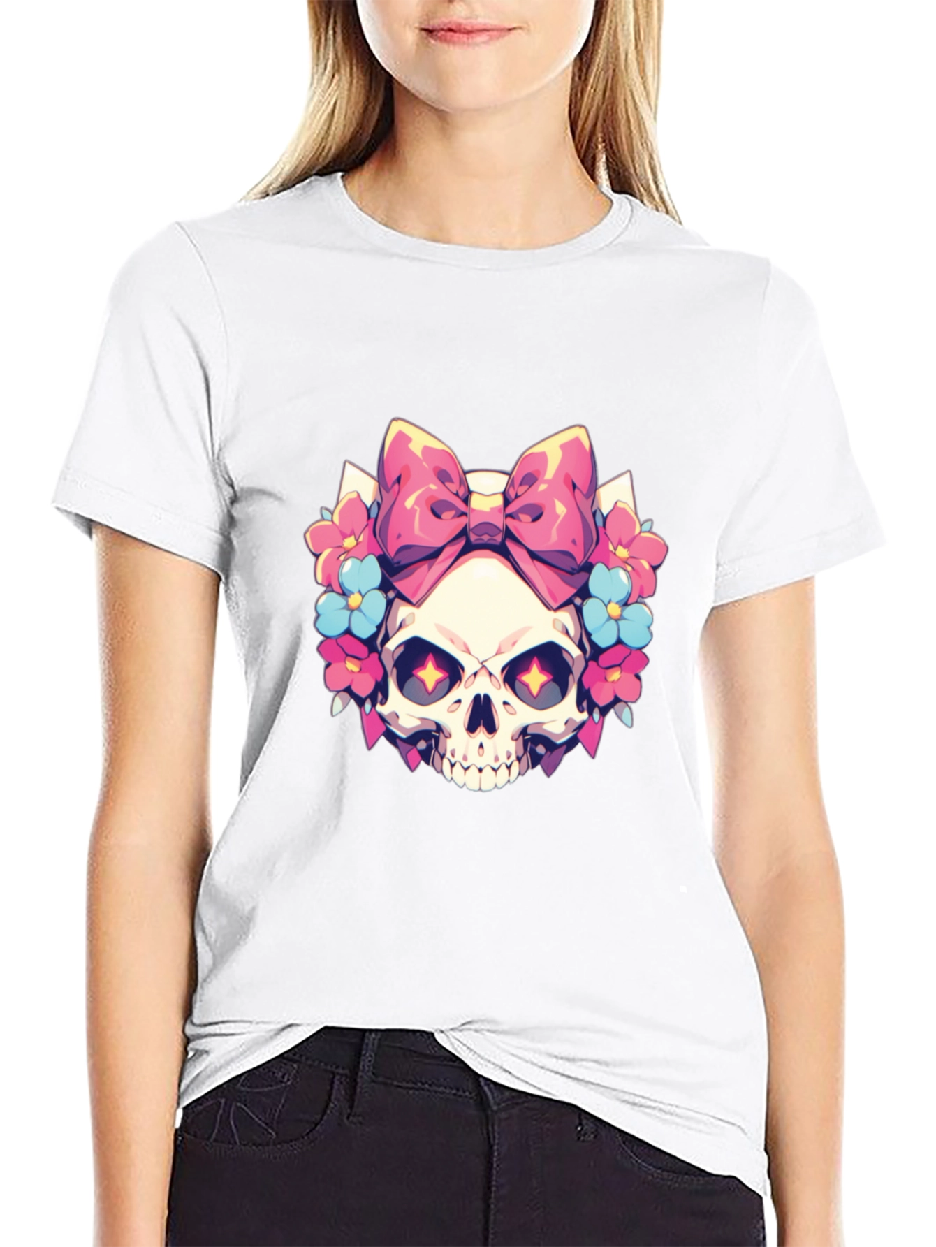 Skull & Bow T-Shirt - Gothic Style