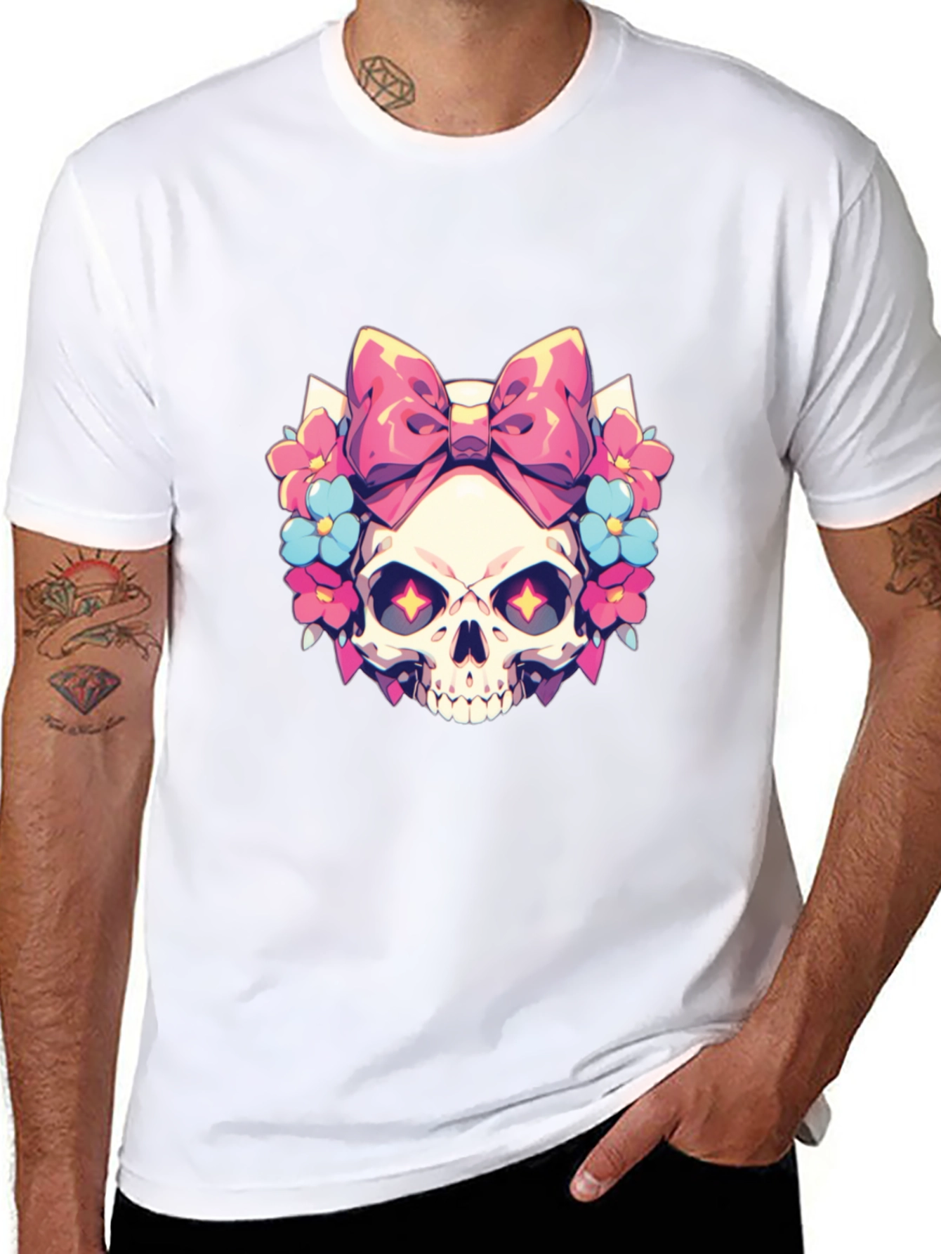 Skull & Bow T-Shirt - Gothic Style