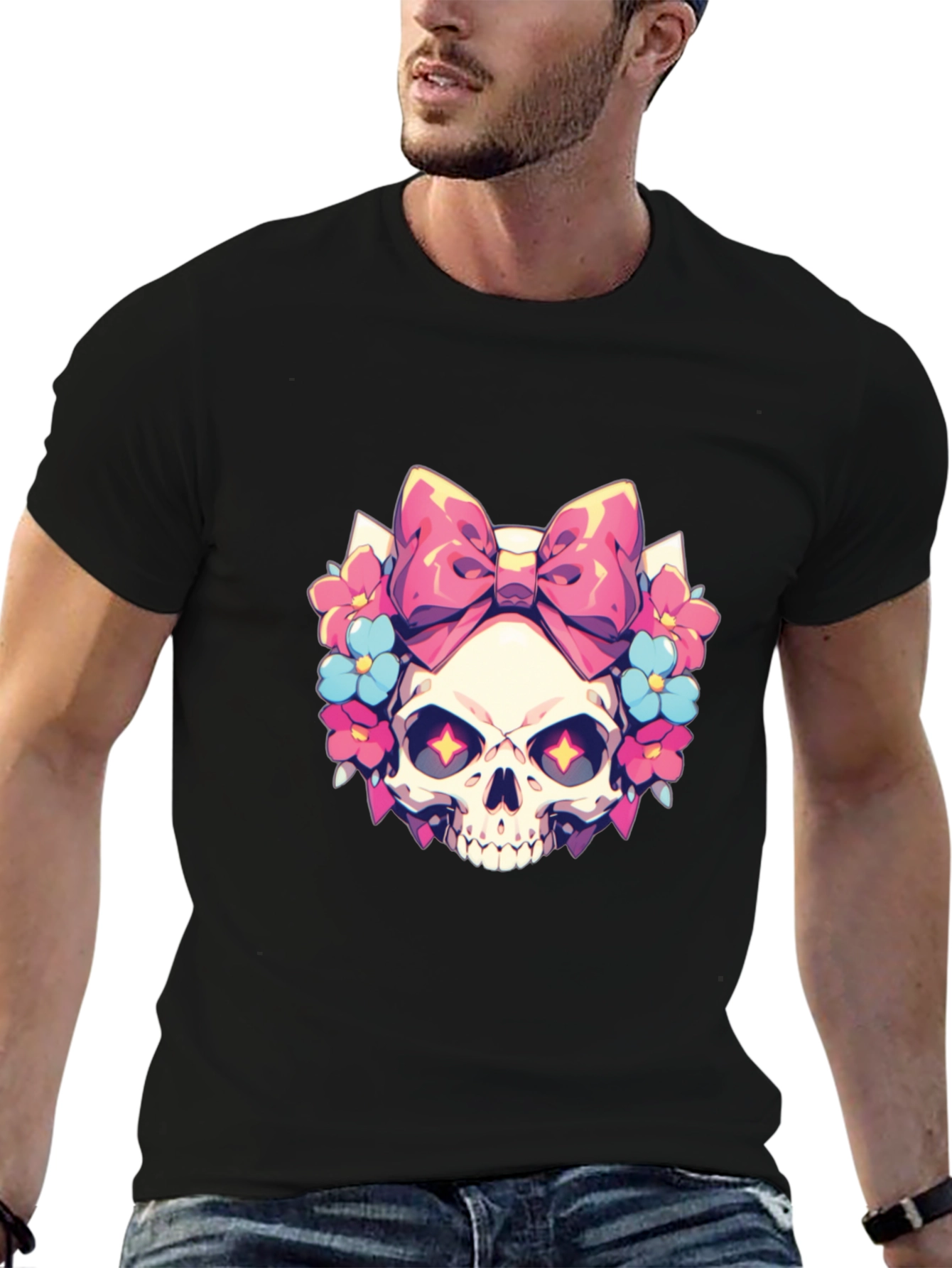Skull & Bow T-Shirt - Gothic Style