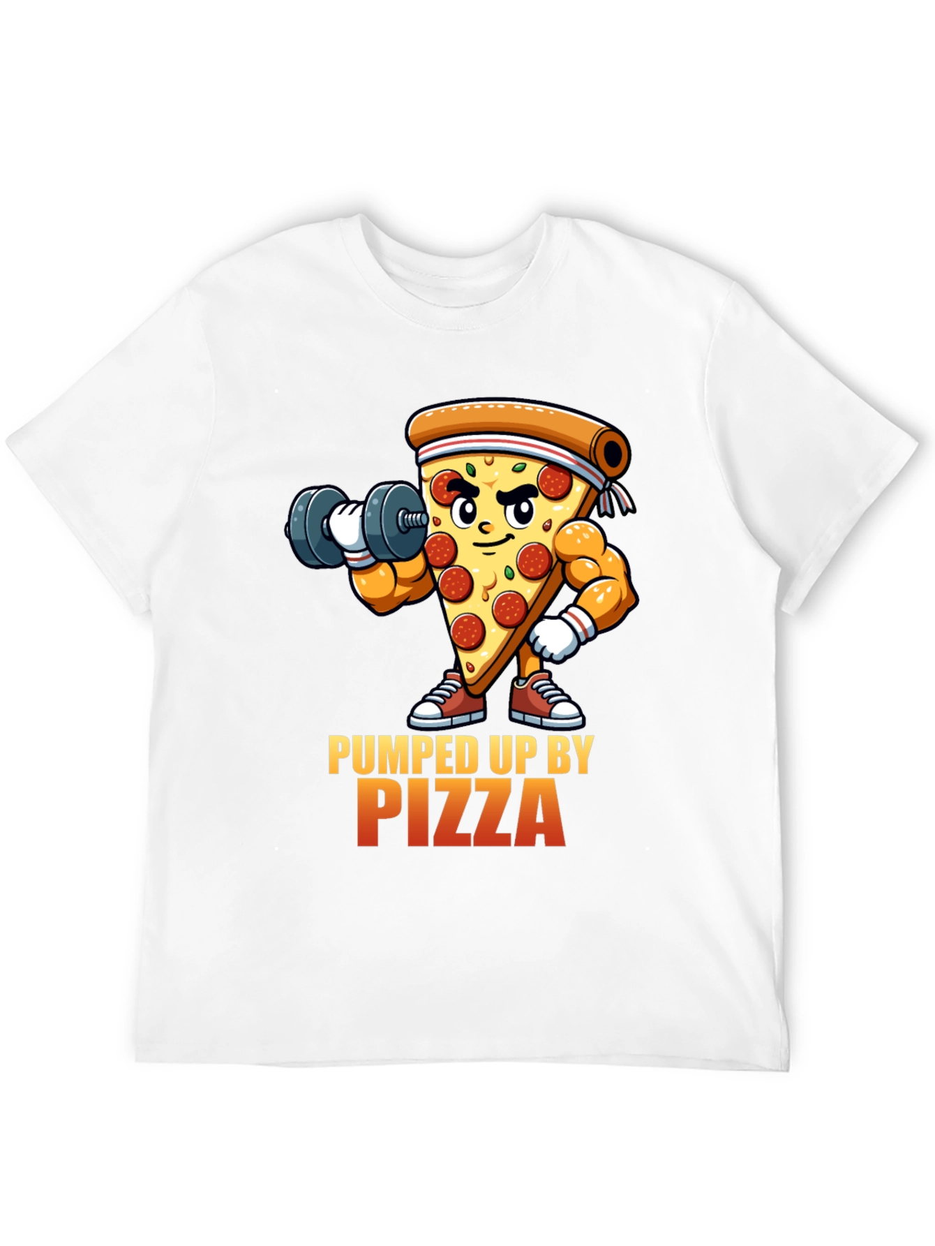 Pumped Up By Pizza Black T-Shirt