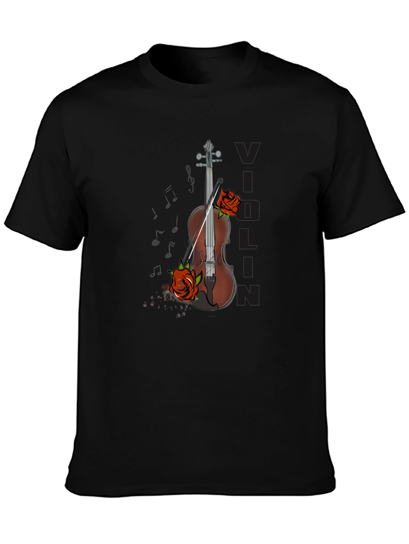 Violin & Roses Graphic Tee - Music Lovers T-Shirt