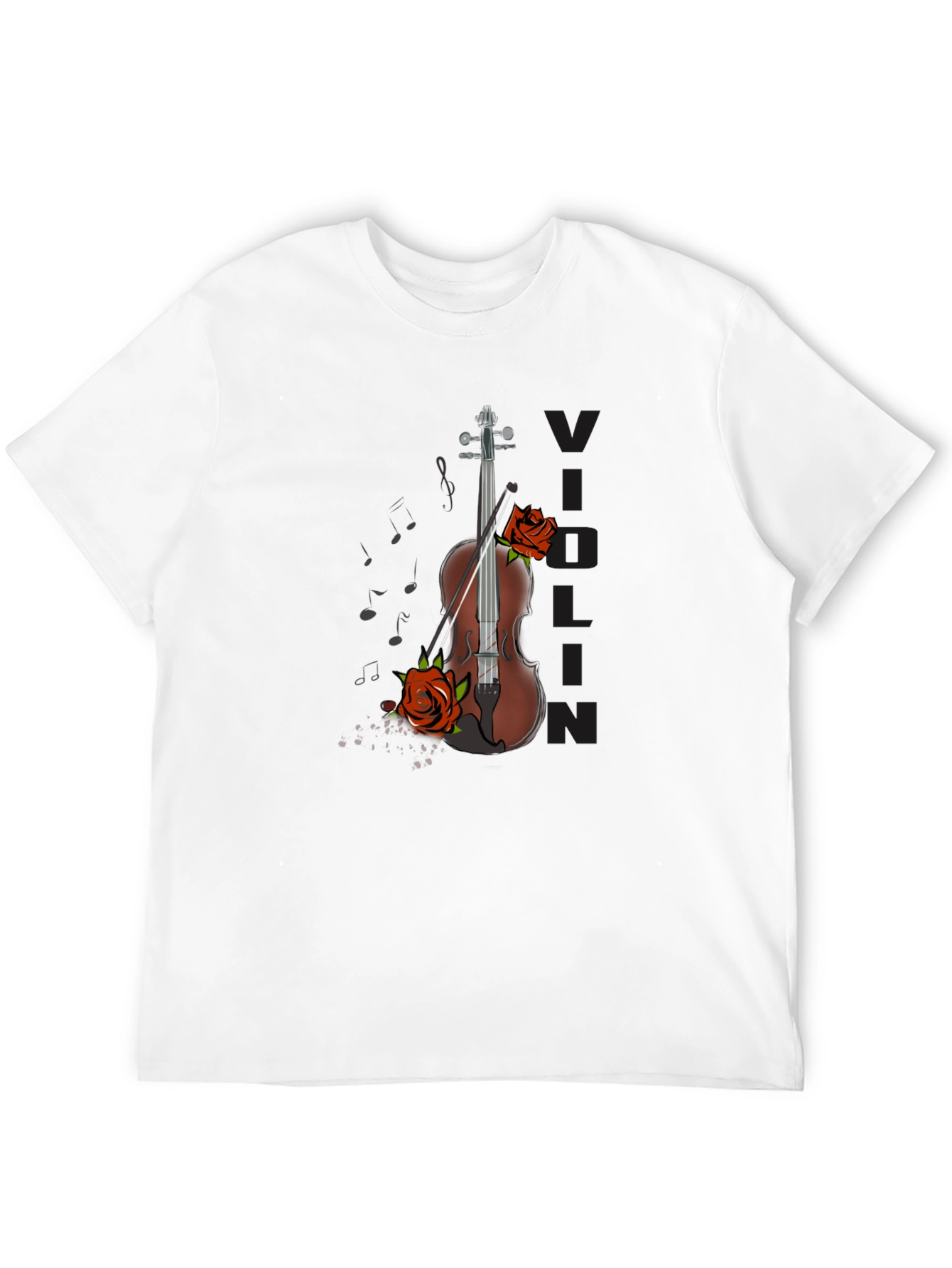 Violin & Roses Graphic Tee - Music Lovers T-Shirt