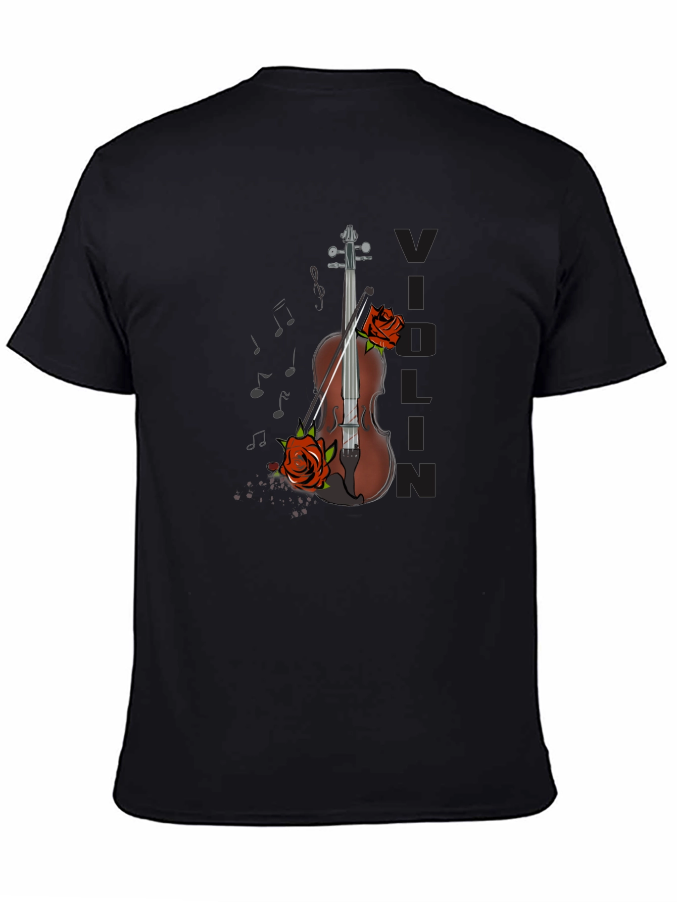 Violin & Roses Graphic Tee - Music Lovers T-Shirt