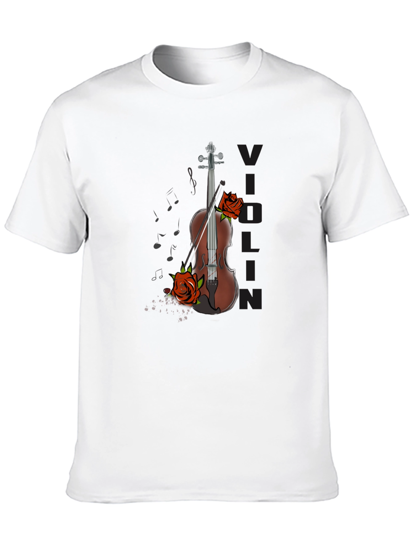 Violin & Roses Graphic Tee - Music Lovers T-Shirt