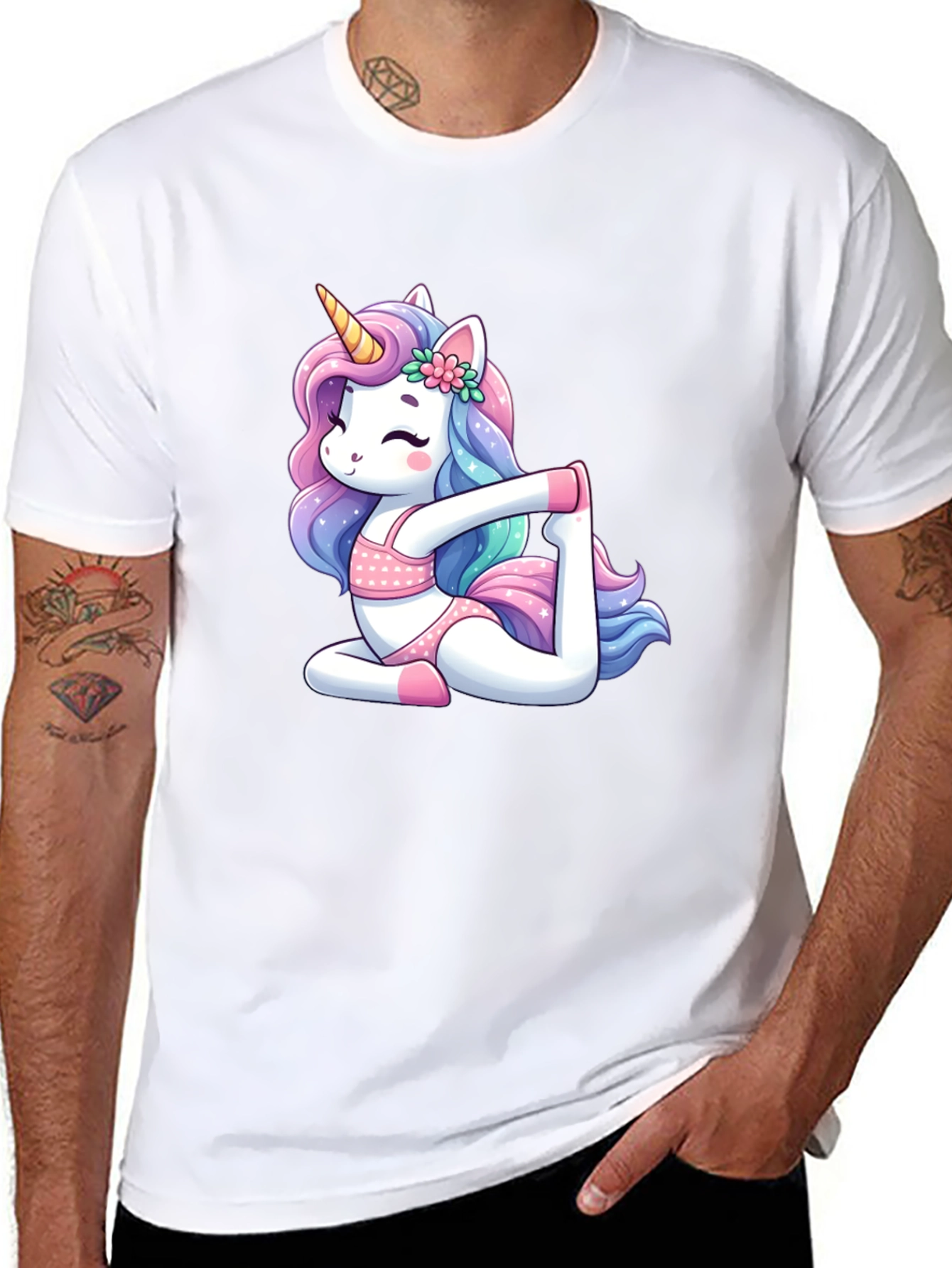 Unicorn Yoga Black T-Shirt