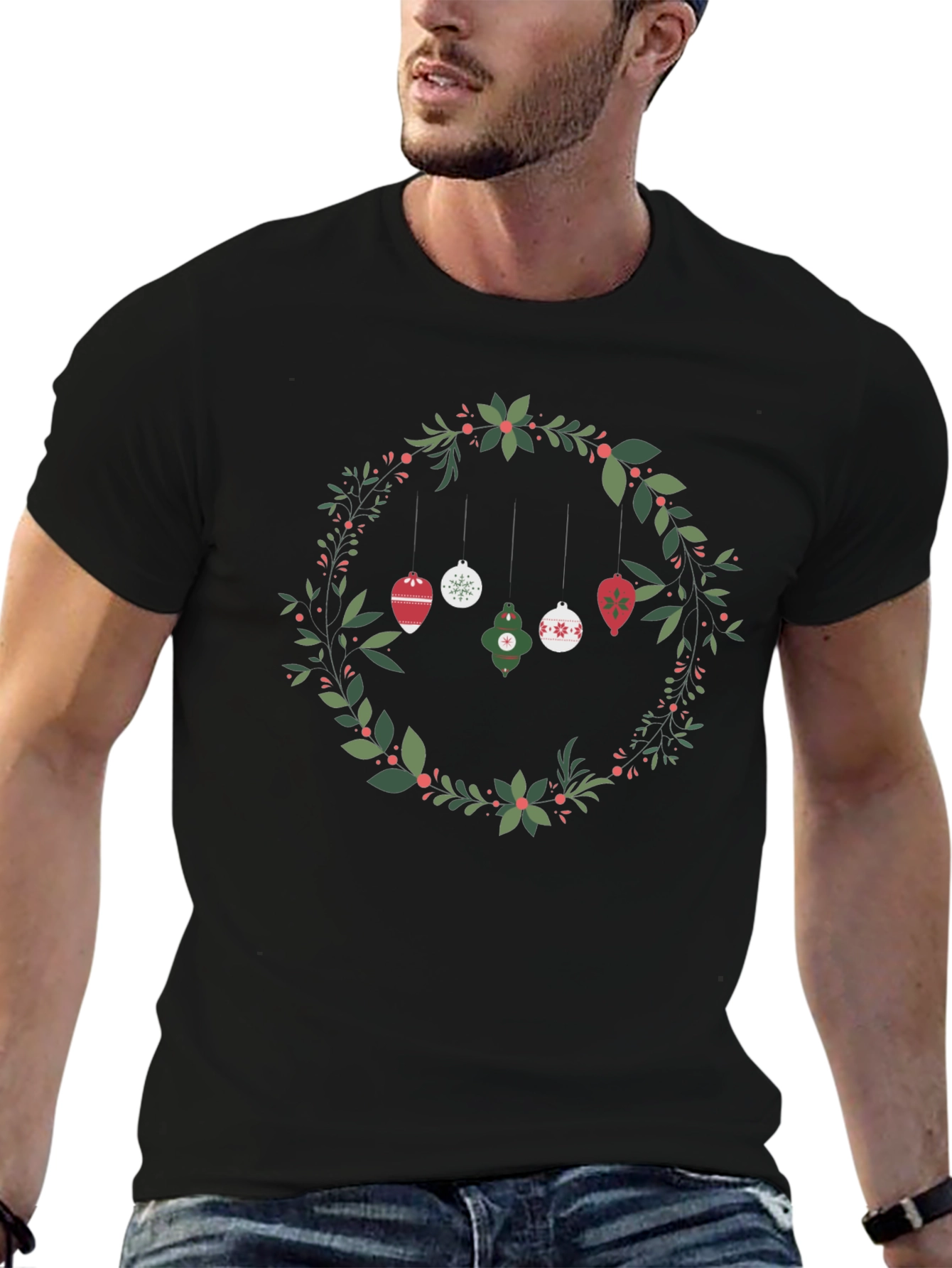 Festive Wreath Ornament Graphic Tee