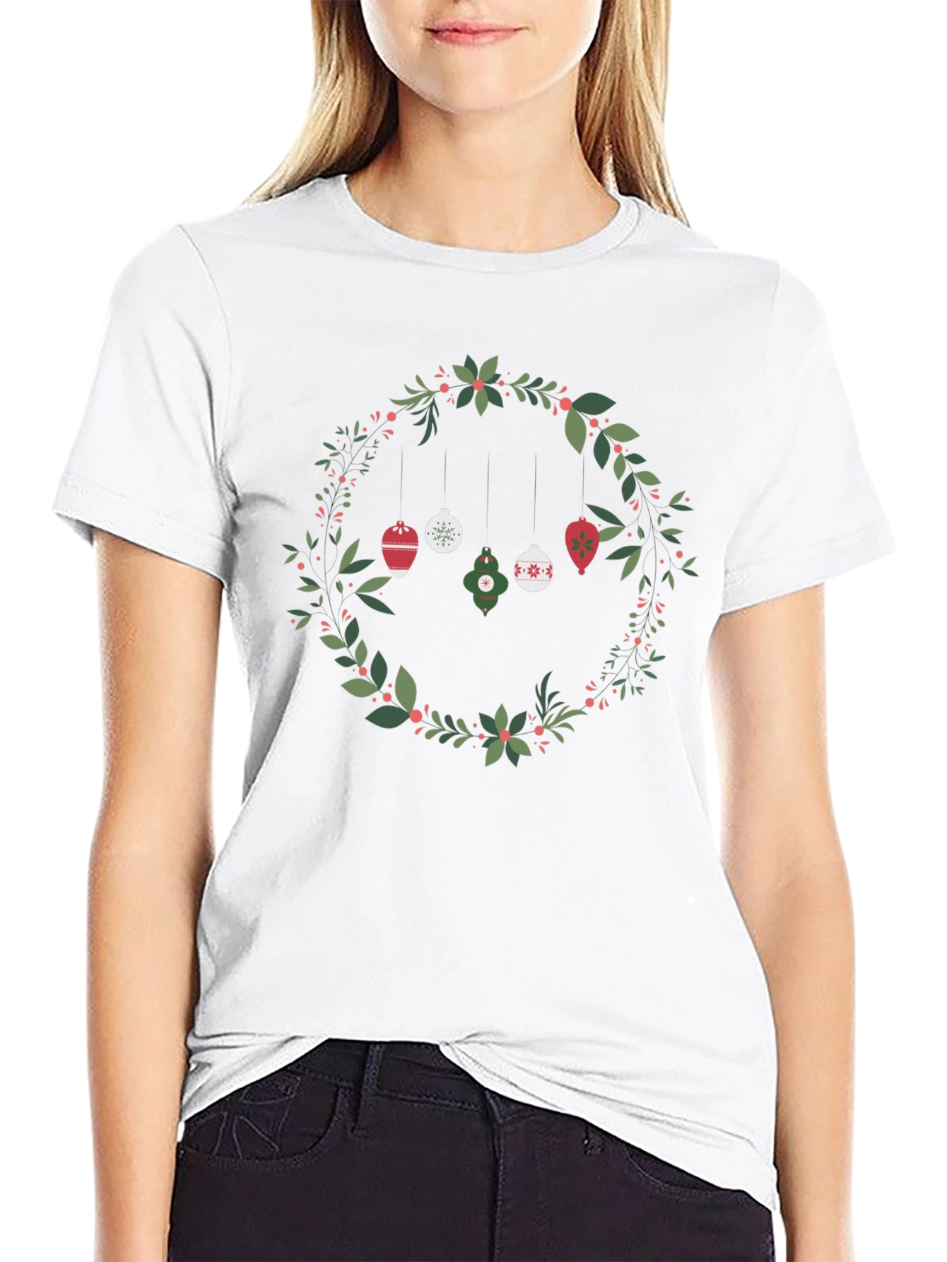 Festive Wreath Ornament Graphic Tee